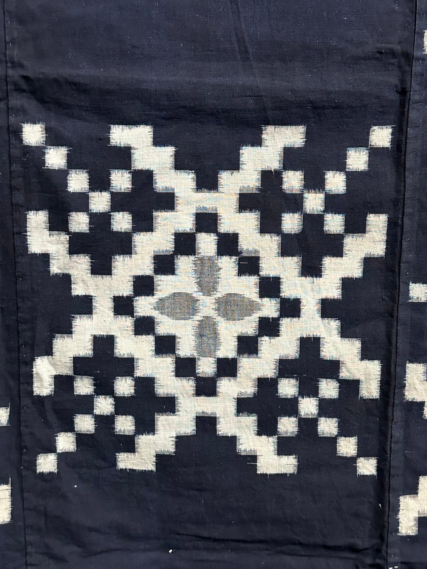 Antique Japanese 19th Century Textile - Kasuri Indigo 51"x64" Ikat #75