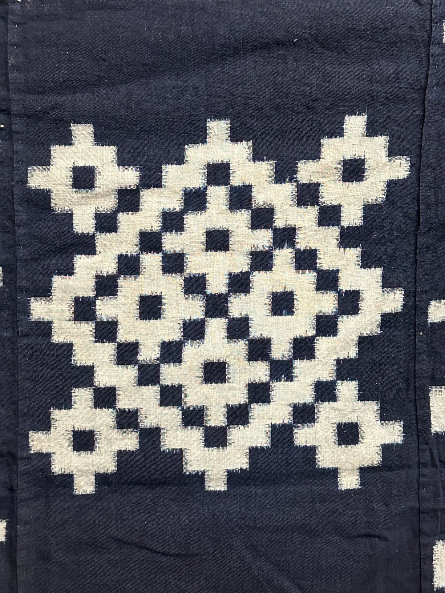 Antique Japanese 19th Century Textile - Kasuri Indigo 51"x64" Ikat #75