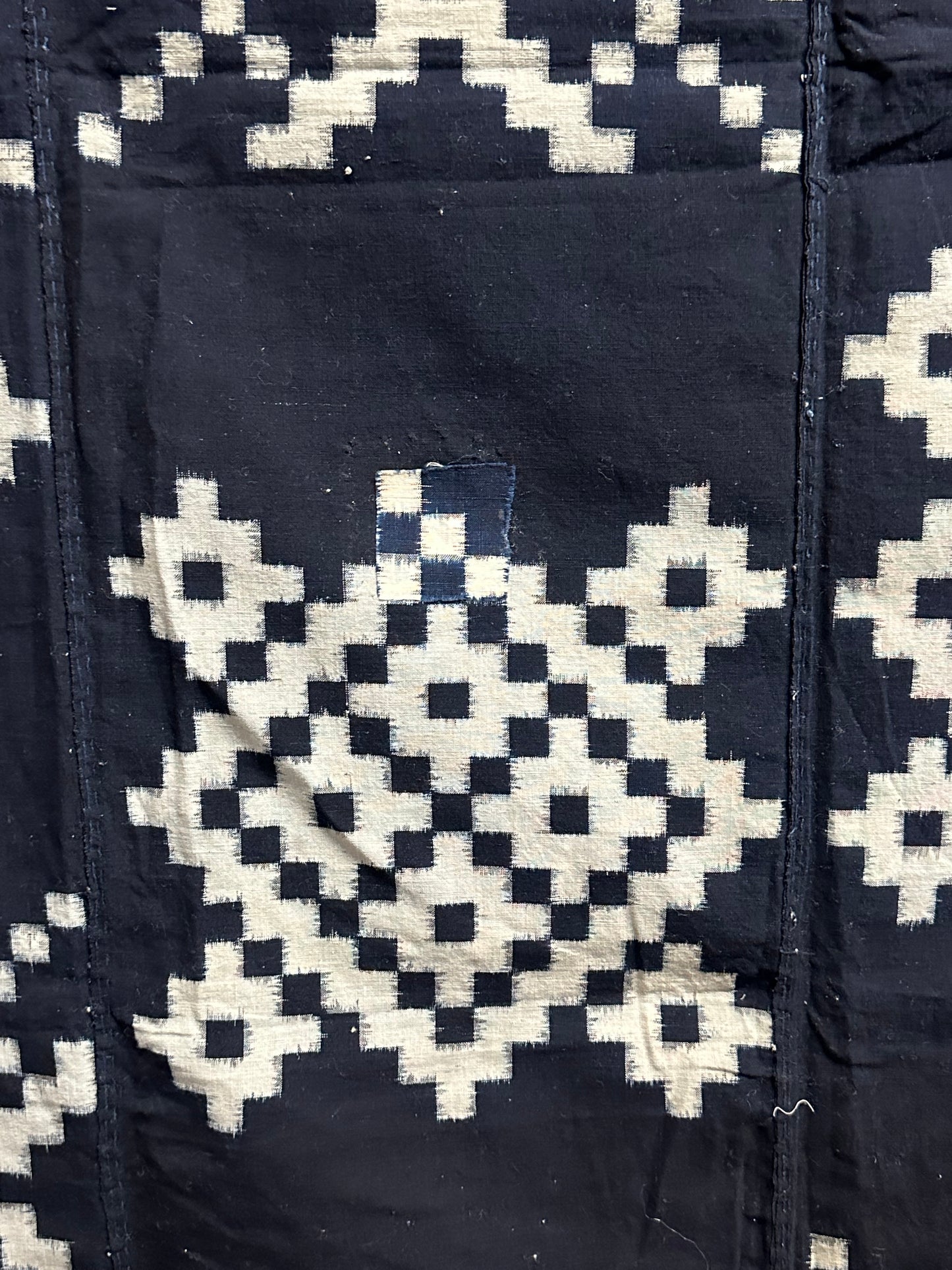 Antique Japanese 19th Century Textile - Kasuri Indigo 51"x64" Ikat #75