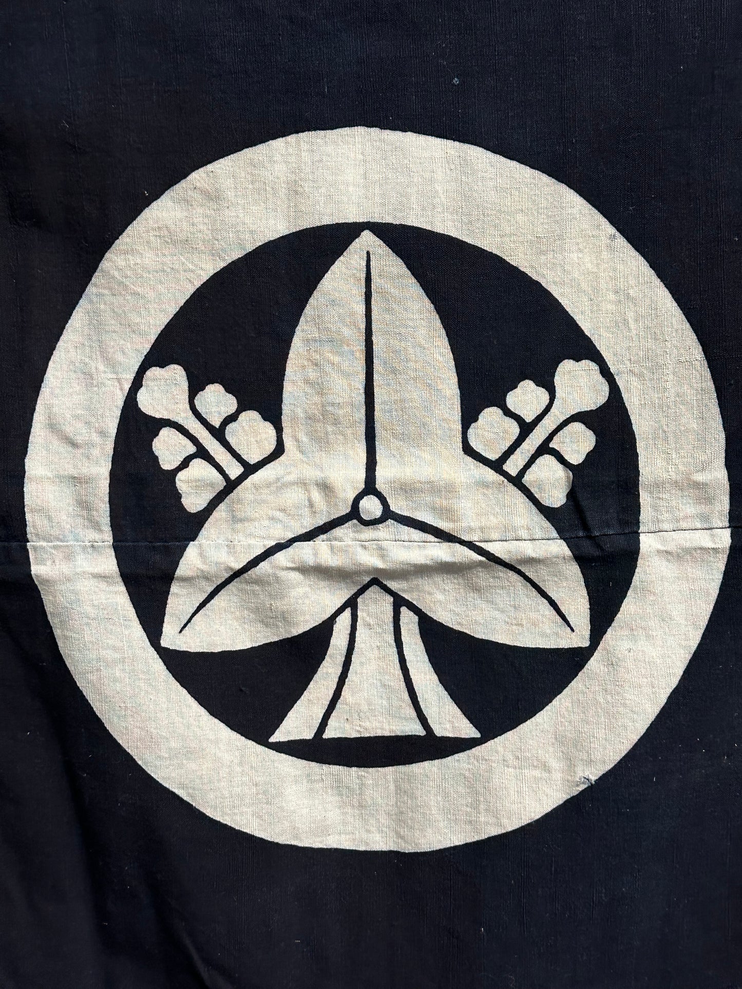 Antique Japanese 19th Century Textile Kamon Crest - Tsutsugaki 56"x51” #52