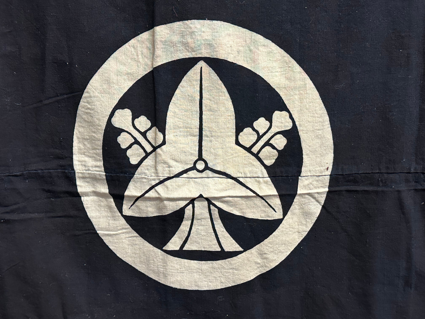 Antique Japanese 19th Century Textile Kamon Crest - Tsutsugaki 56"x51” #52