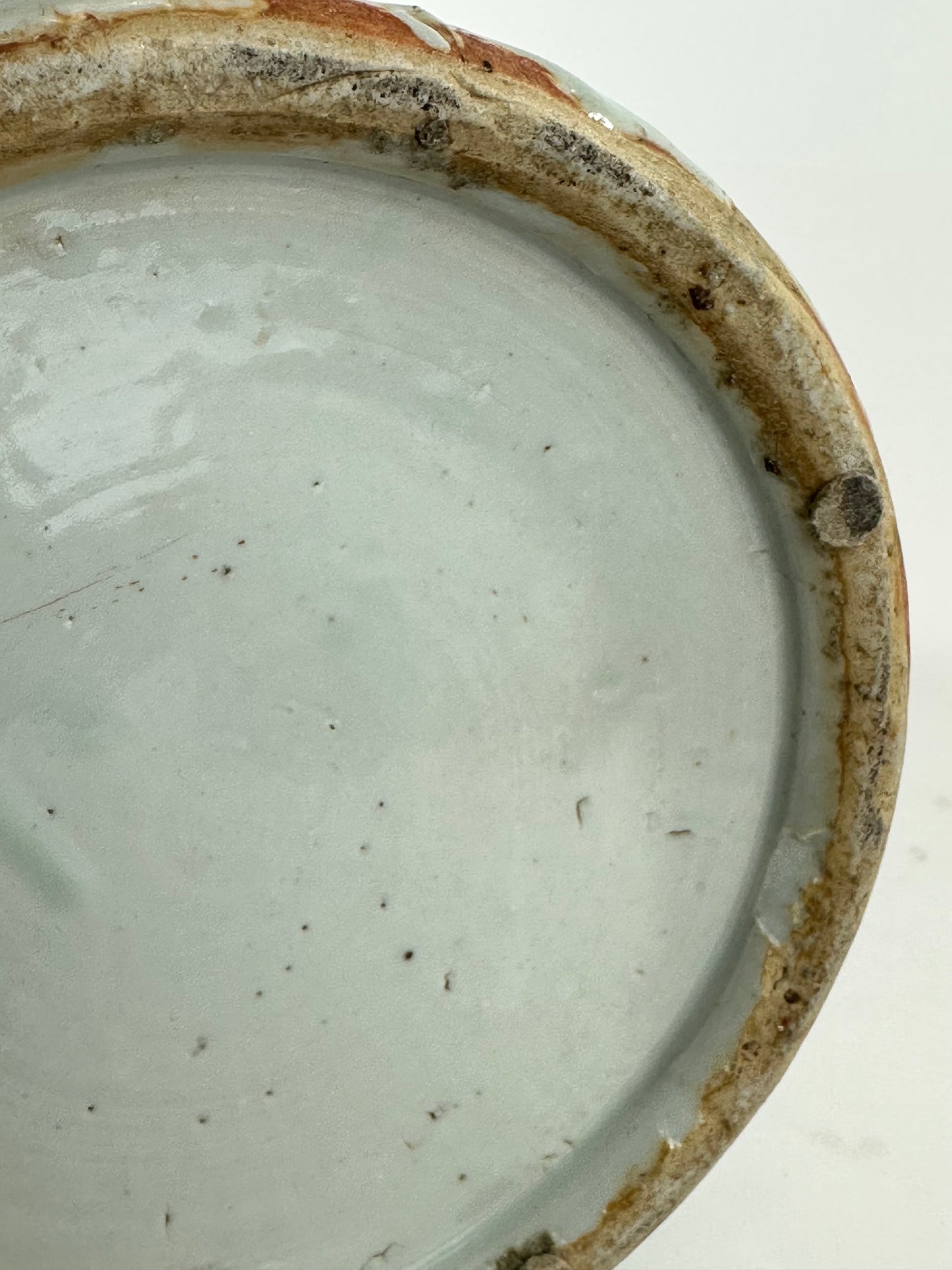 Antique Chinese Qing Dynasty Blue & White Celadon-Ground Vase Immortals 24"H