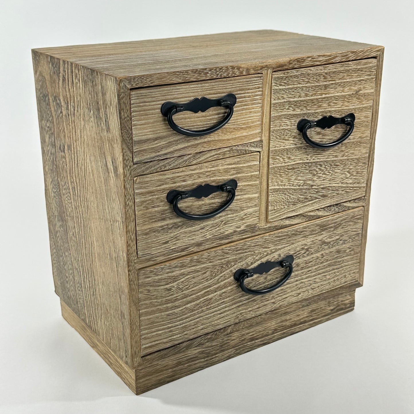 Japanese Kiri Wood Kodansu Personal Tansu Four Drawer Chest Showa Period 9"