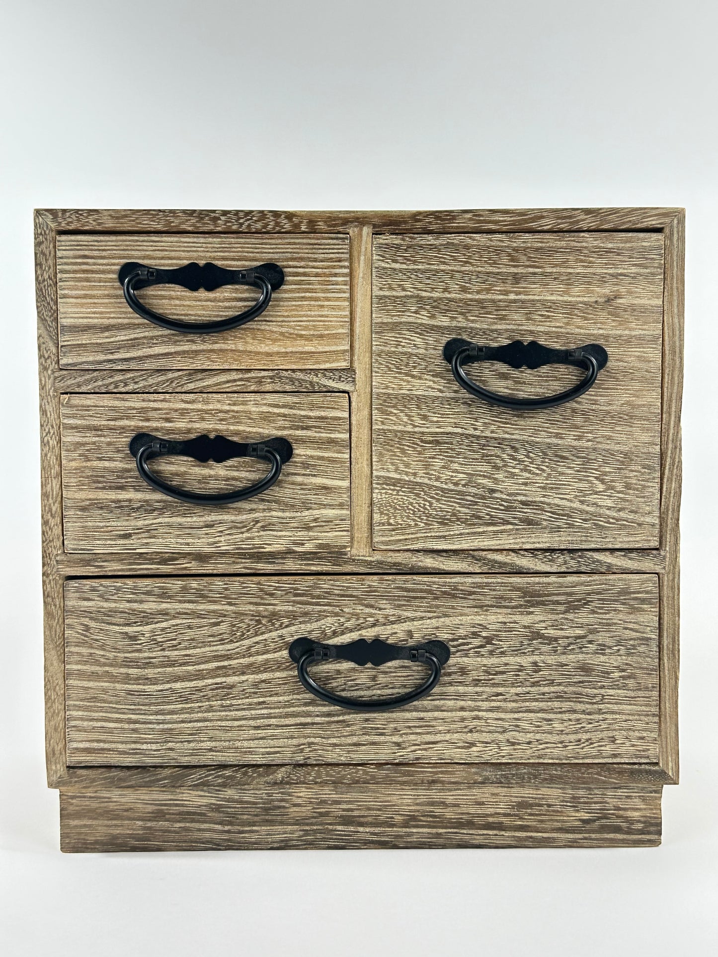 Japanese Kiri Wood Kodansu Personal Tansu Four Drawer Chest Showa Period 9"