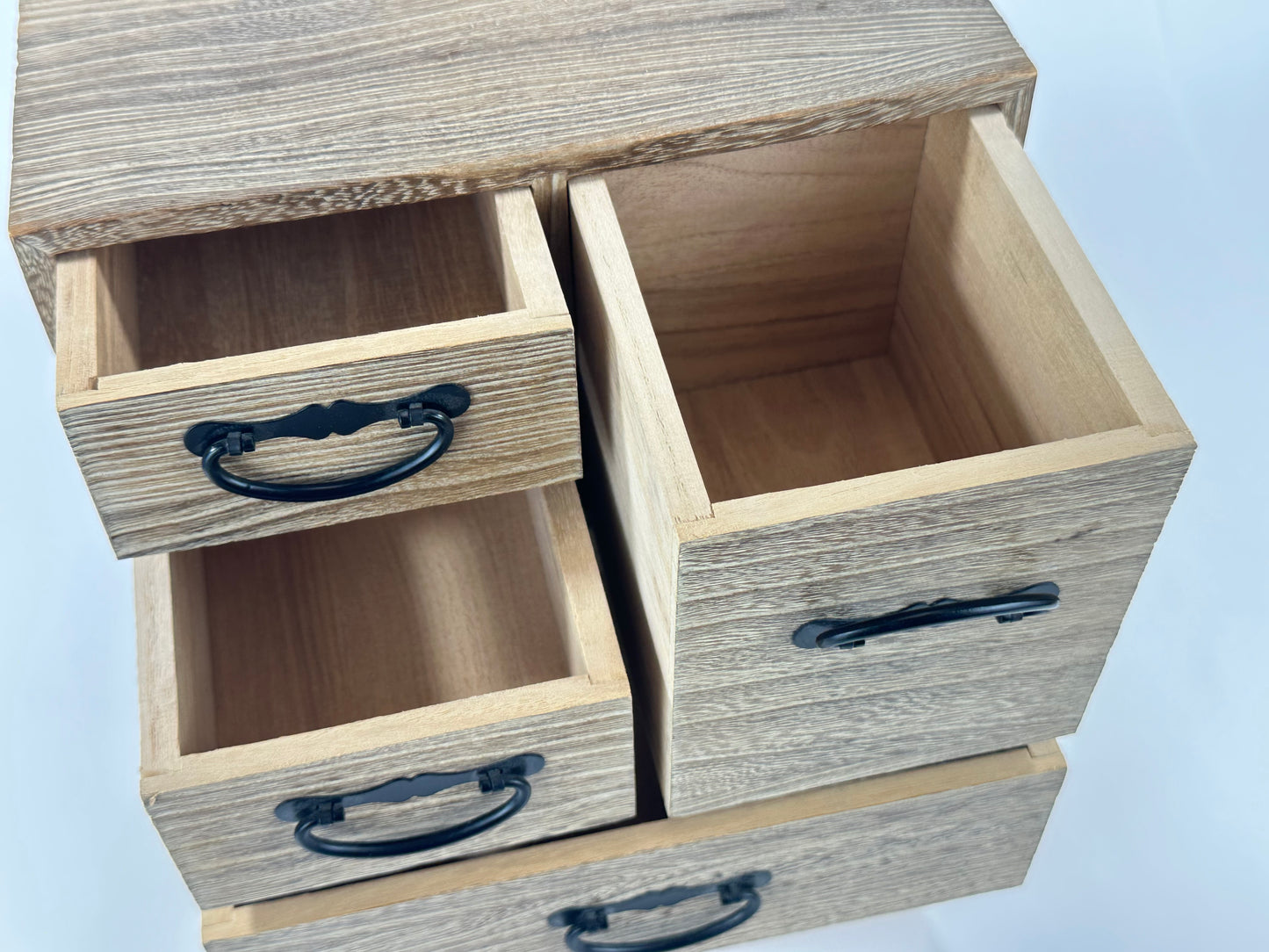 Japanese Kiri Wood Kodansu Personal Tansu Four Drawer Chest Showa Period 9"