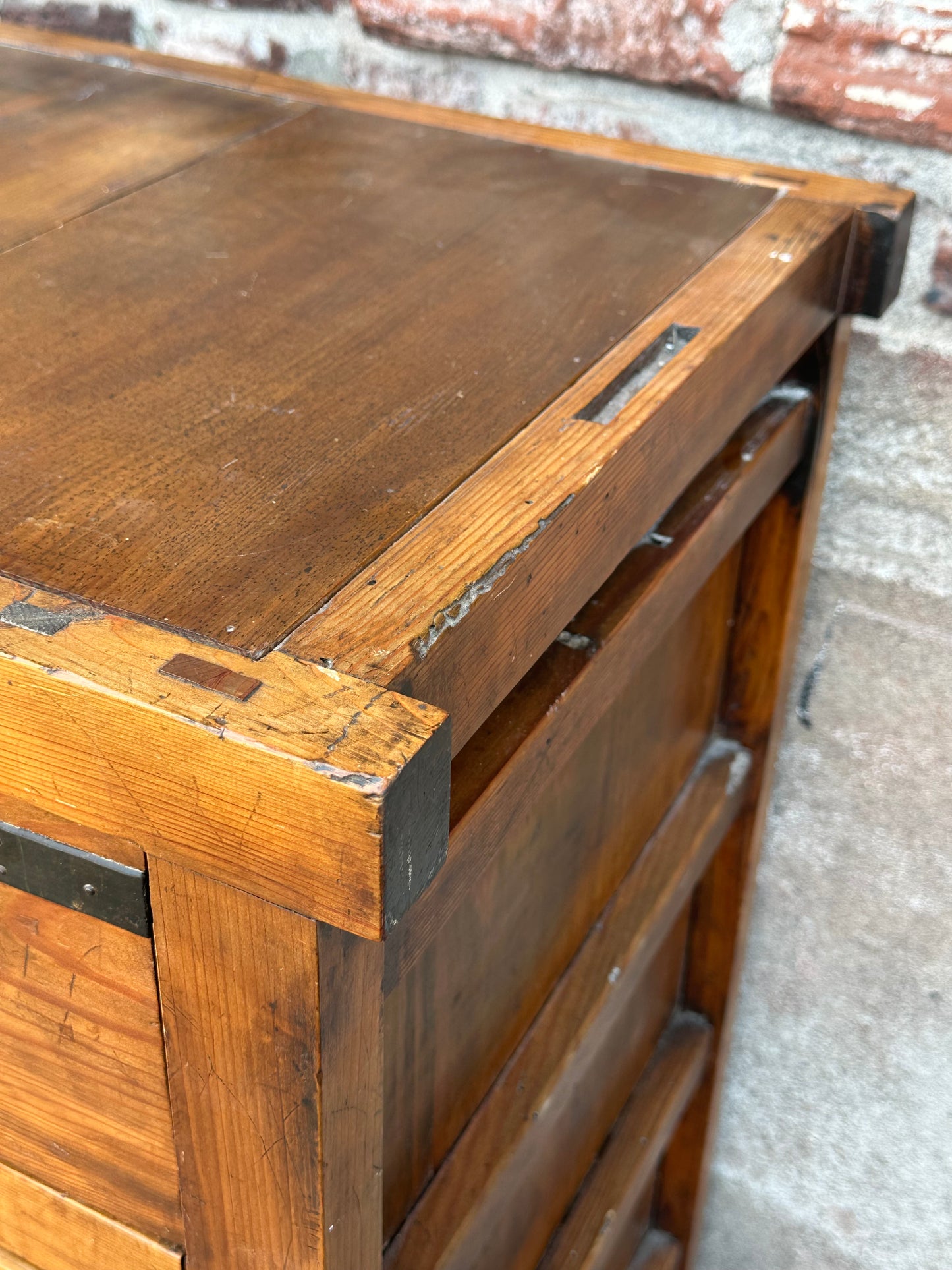 Japanese Edo Period c1850's Sugi Wood Chobadansu Merchant Chest Tansu 37"W