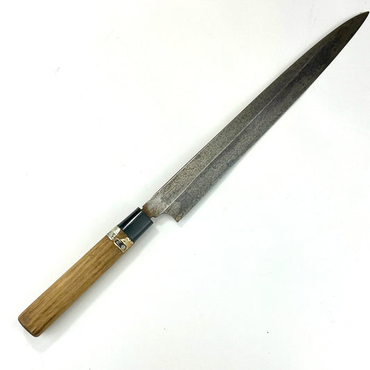 Vintage Japanese Signed Chef's Sashimi Sushi Knife 11" Blade Laminated Samurai Steel