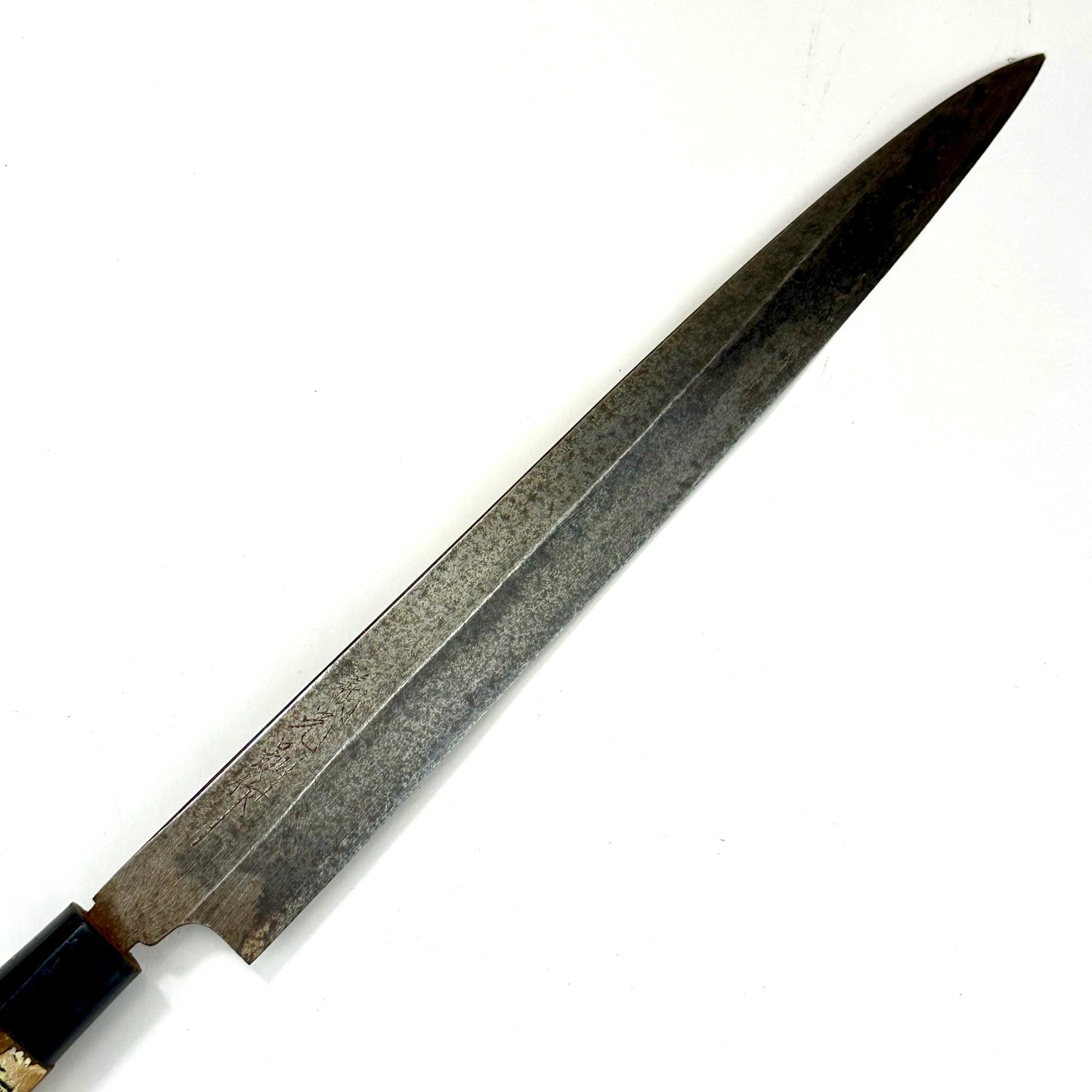 Vintage Japanese Signed Chef's Sashimi Sushi Knife 11" Blade Laminated Samurai Steel