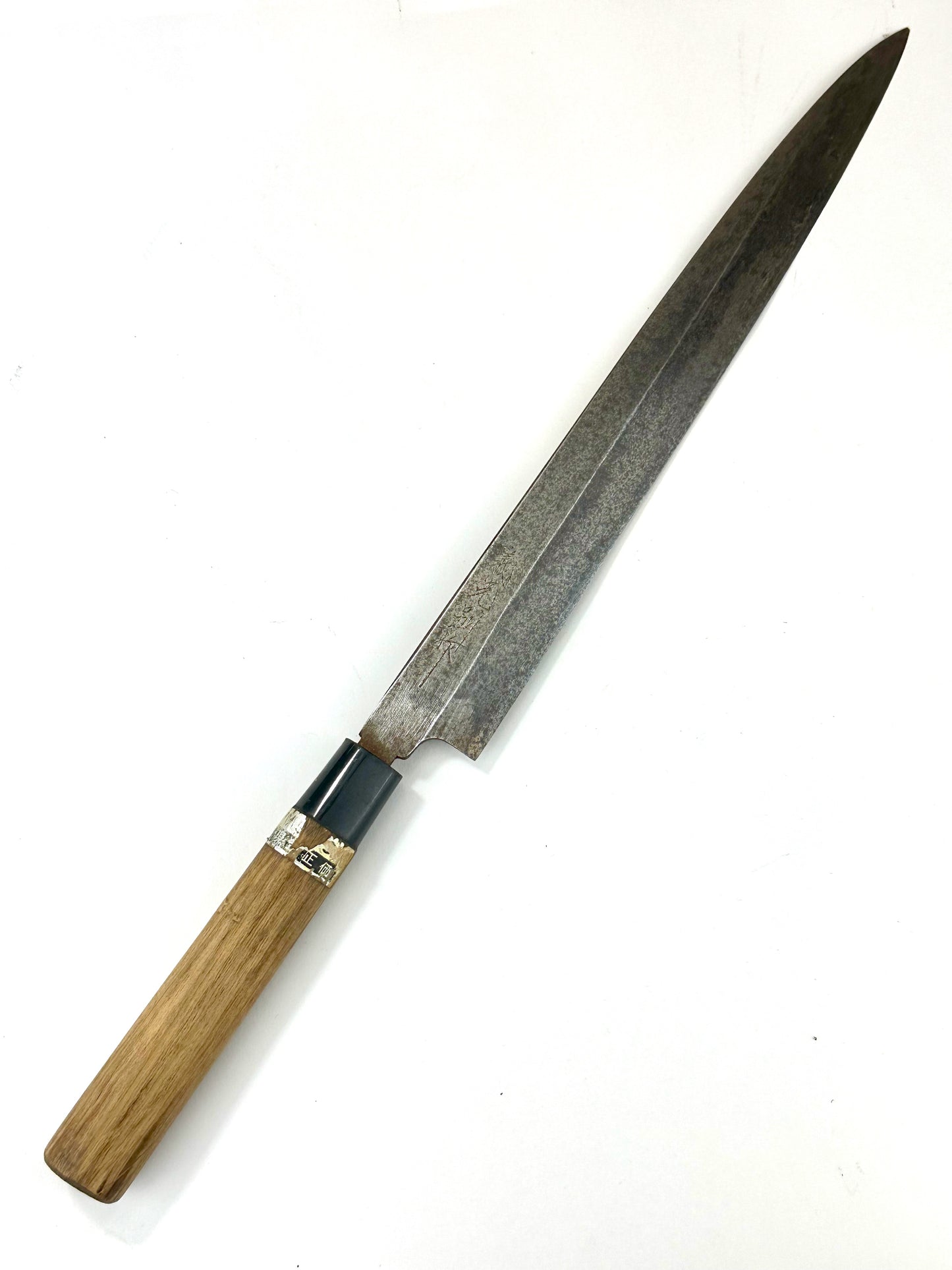 Vintage Japanese Signed Chef's Sashimi Sushi Knife 11" Blade Laminated Samurai Steel