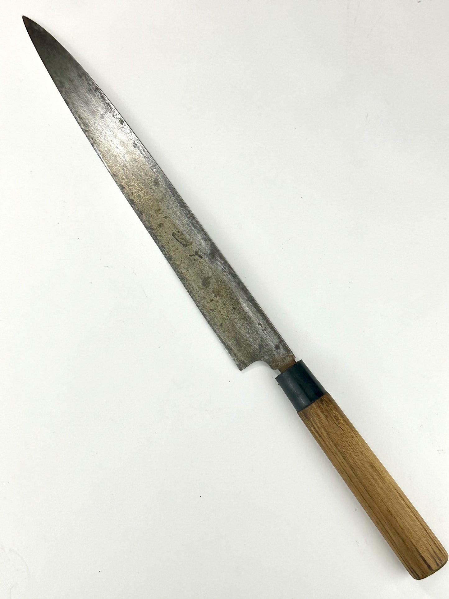 Vintage Japanese Signed Chef's Sashimi Sushi Knife 11" Blade Laminated Samurai Steel