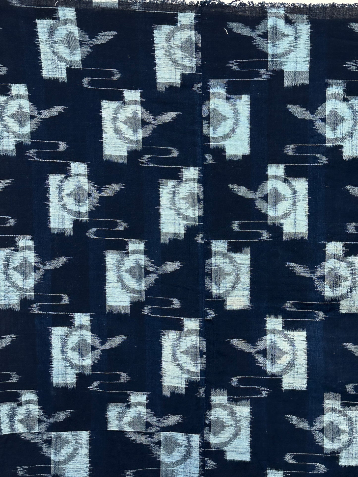 Antique Japanese 19th Century Textile - Kasuri Indigo Ikat 36"x76" #66