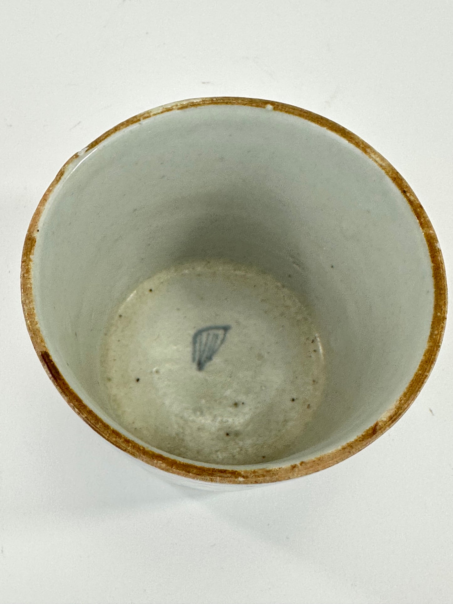 Antique Japanese Edo Period Blue & White Porcelain Sobachoko Sake / Tea Cup 3"