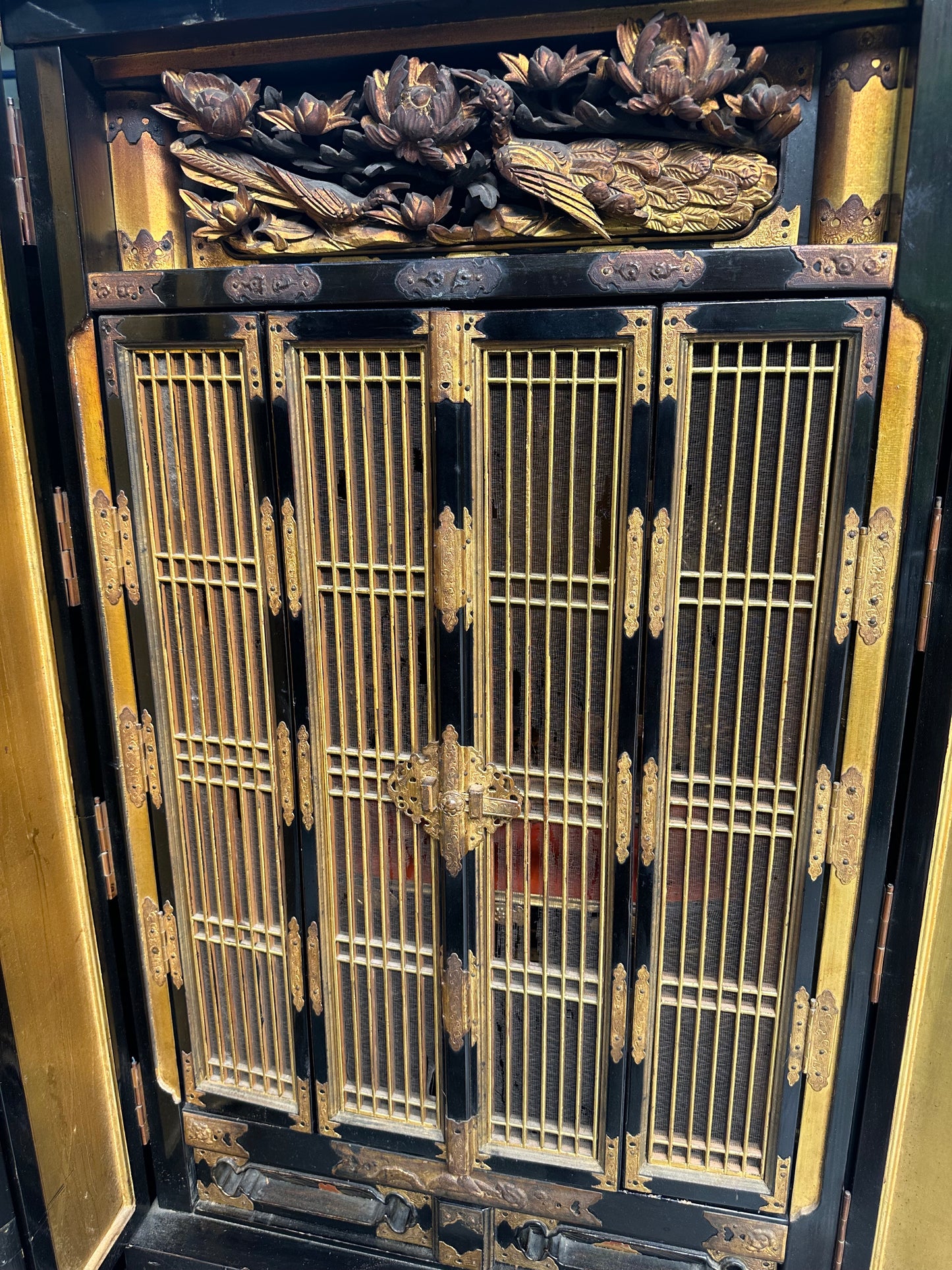 Antique Japanese Meiji Era (late 1800's) Butsudan Family Alter 45”H