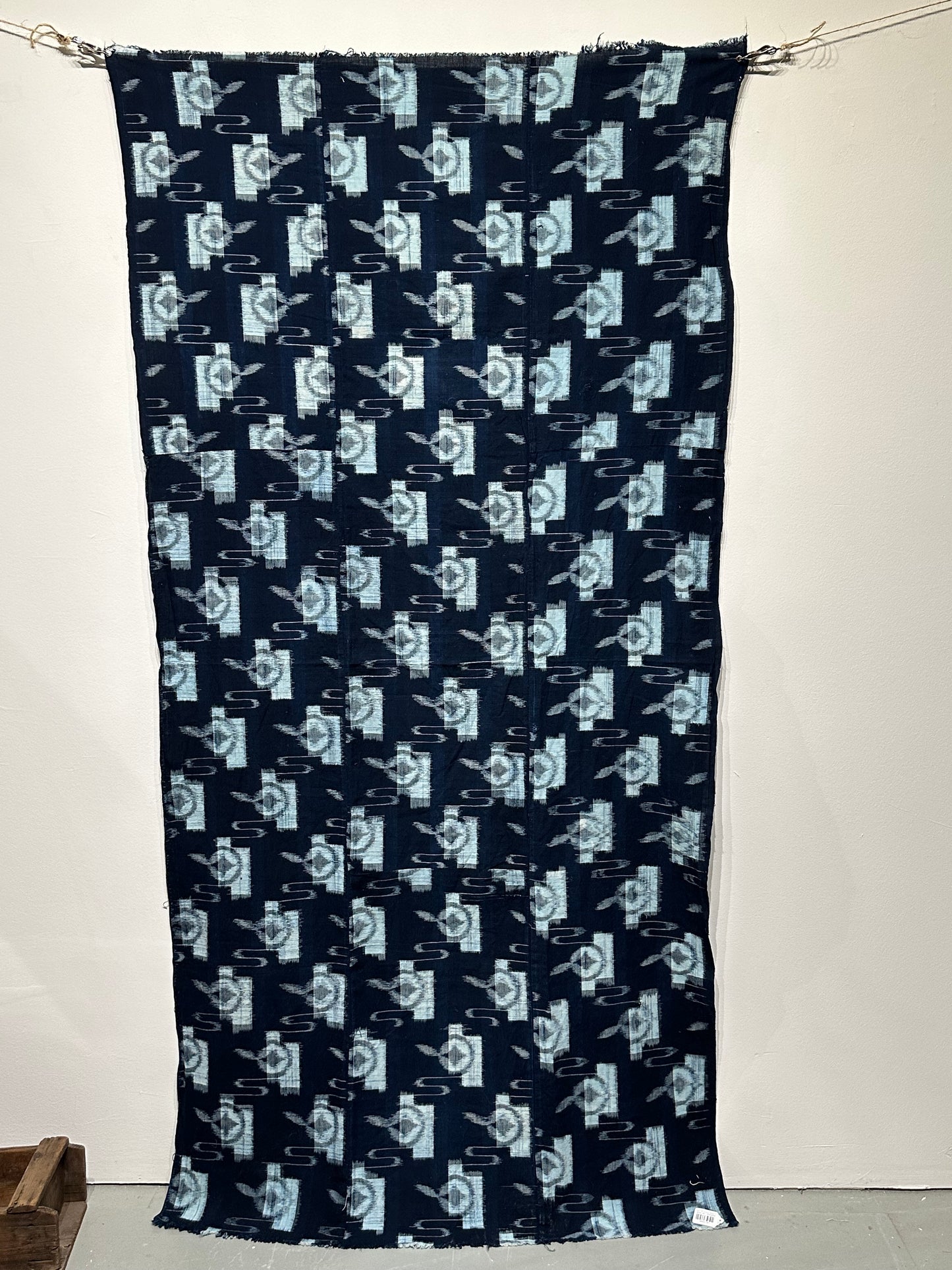 Antique Japanese 19th Century Textile - Kasuri Indigo Ikat 36"x76" #66