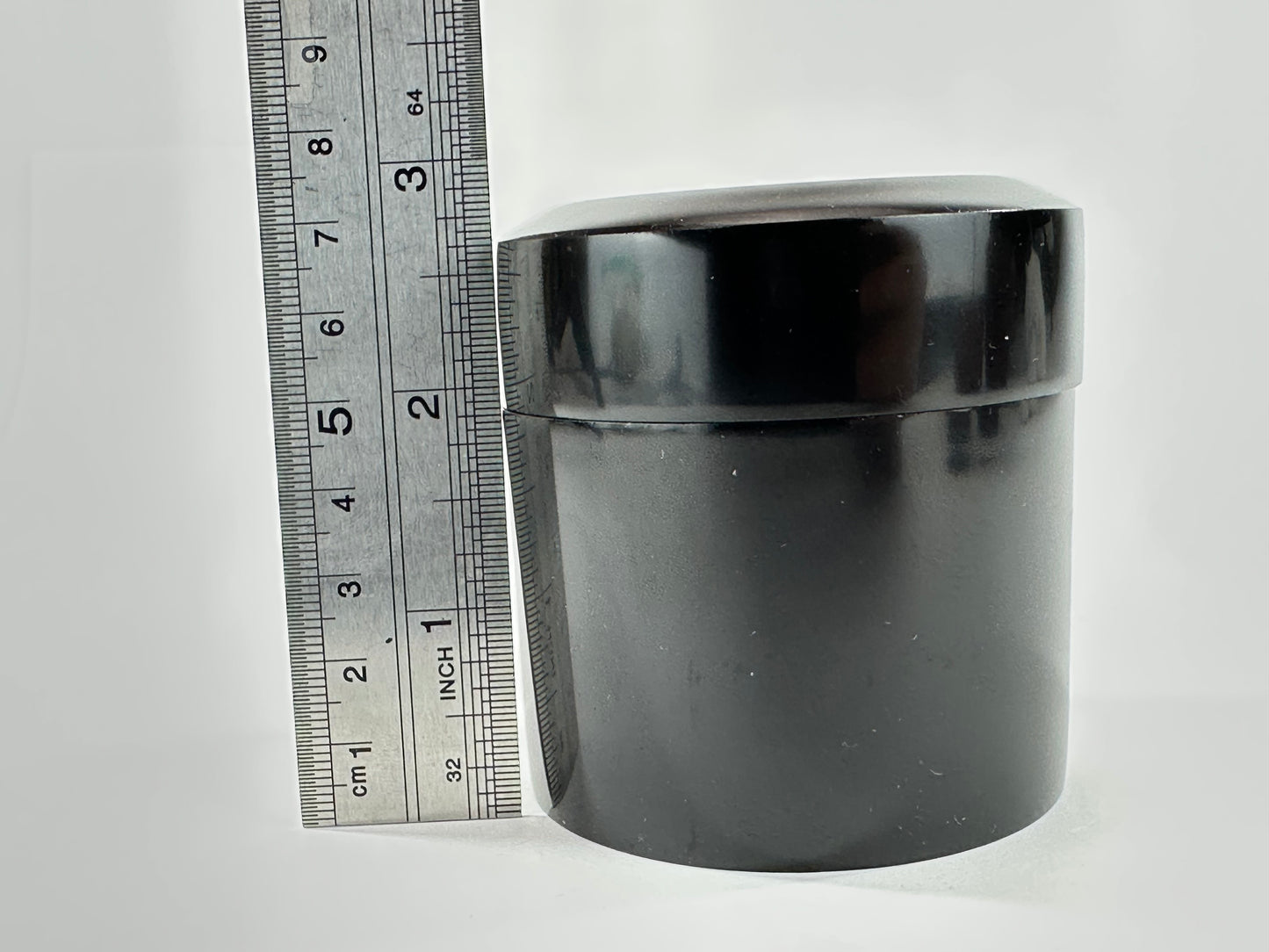 Japanese Fubuki Natsume Black Lacquer Cylindrical Tea Caddy Chanoyu