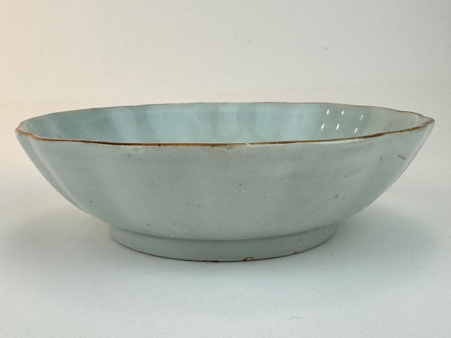 Antique Japanese Imari Scalloped Porcelain Bowl with Underglaze Blue Design 6.25"W