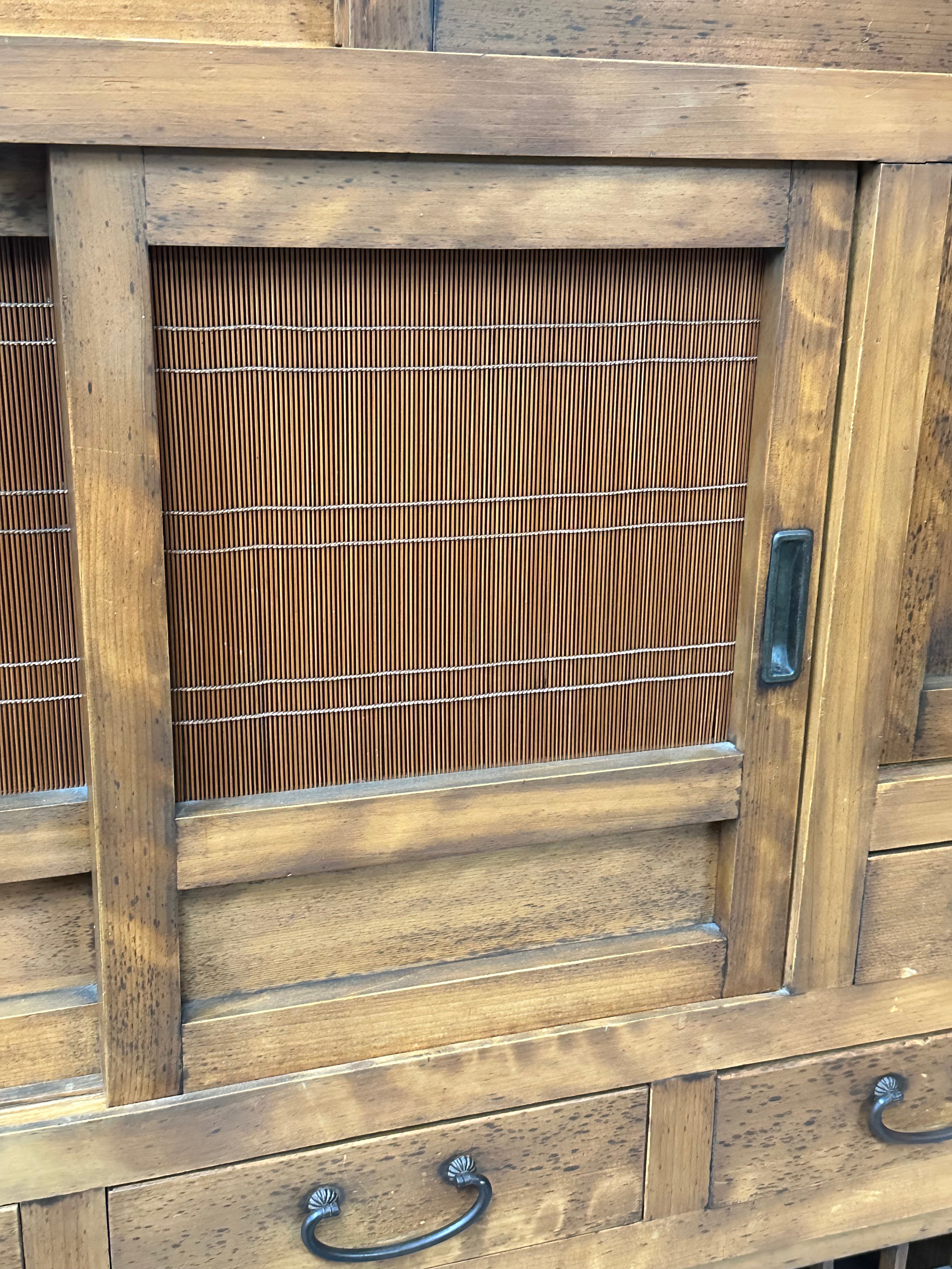 Antique Japanese Mizuya Tansu Kitchen Cabinet Taishō Period 61.5