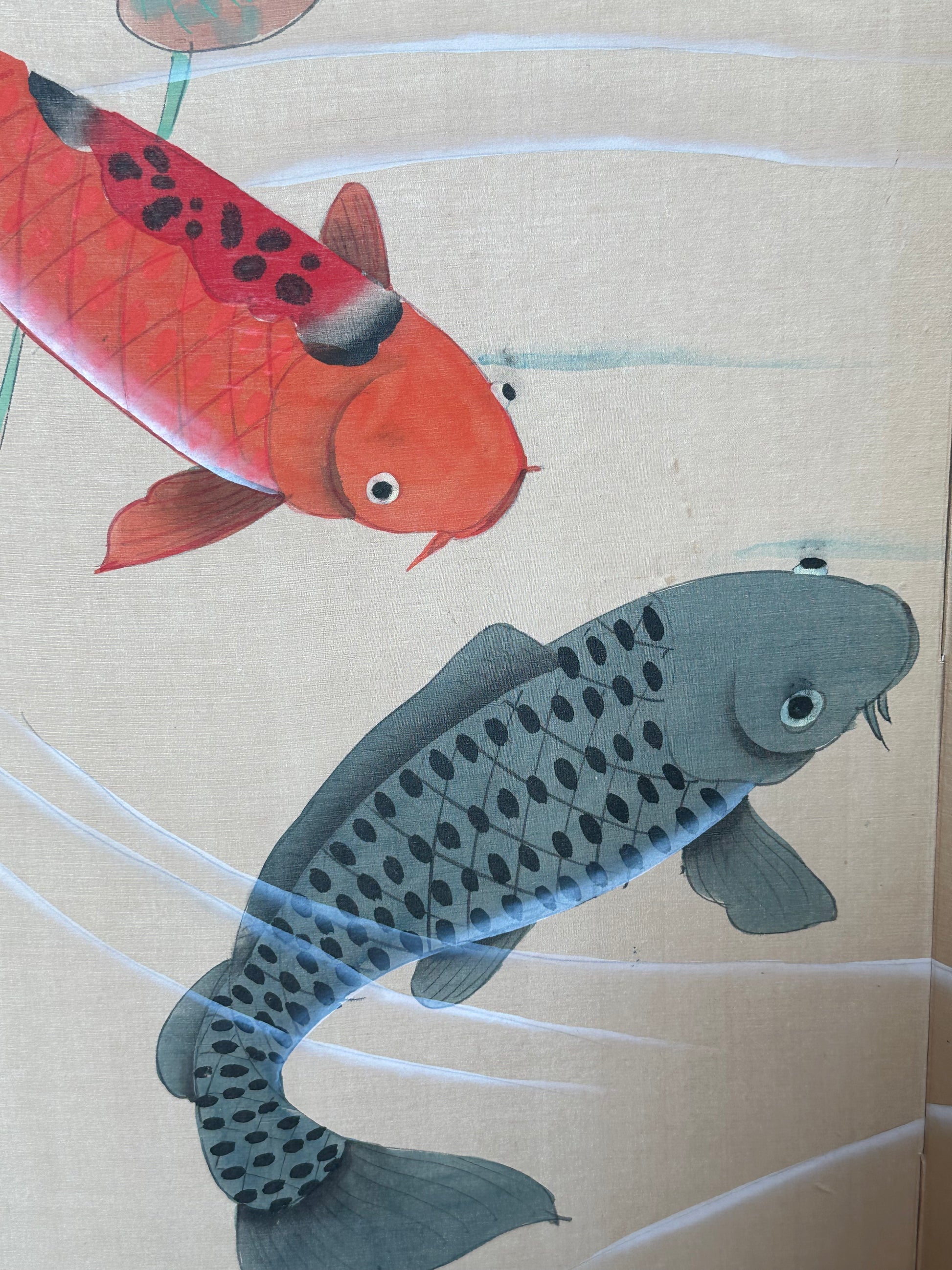 Vintage Japanese Koi Fish Paper Pattern Desk Mat by DEC02
