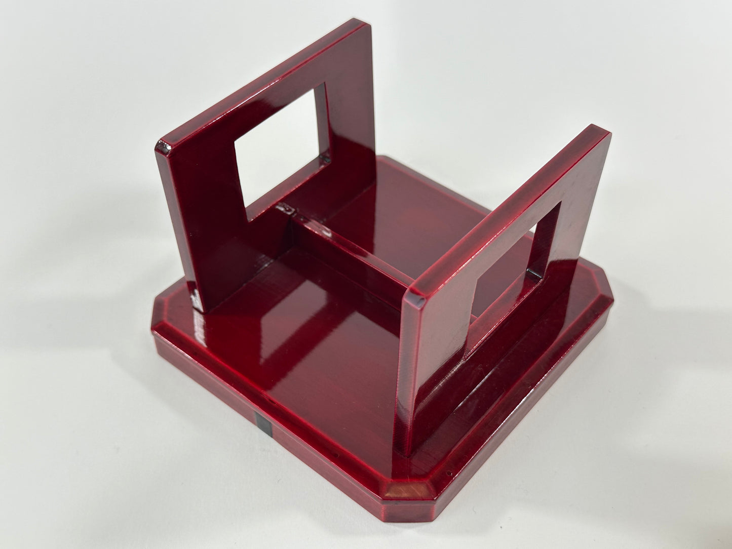 Vintage Japanese Hida Shunkei Lacquer Display Stand with Octagonal Top 4 3/4"W