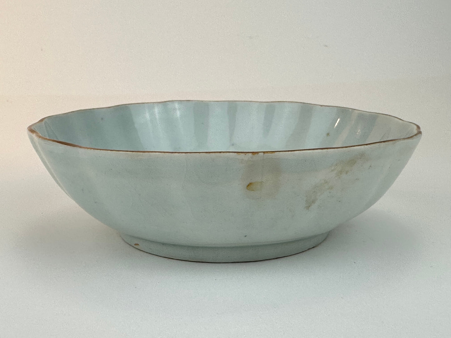 Antique Japanese Imari Scalloped Porcelain Bowl Underglaze Blue Design 6.25"W