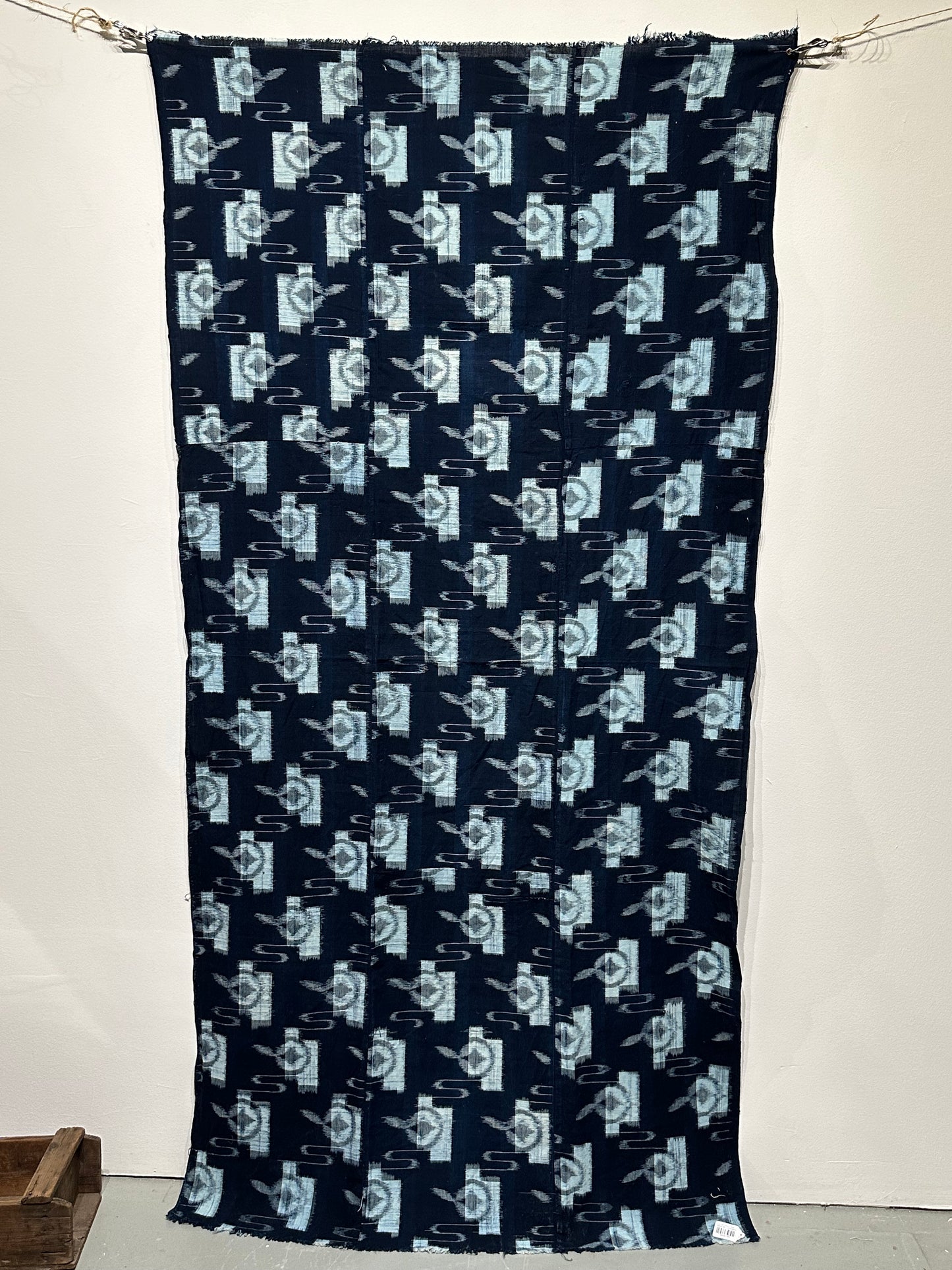 Antique Japanese 19th Century Textile - Kasuri Indigo Ikat 36"x76" #66