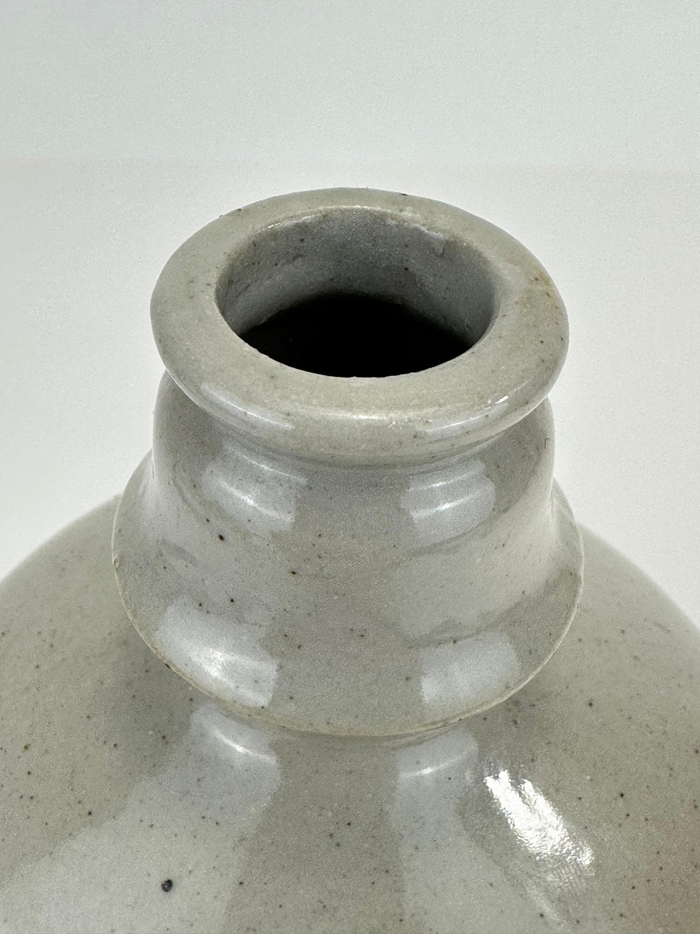 Antique Japanese 1800's Tokkuri Sake Jug Calligraphy Ceramic Mingei Vase 7"