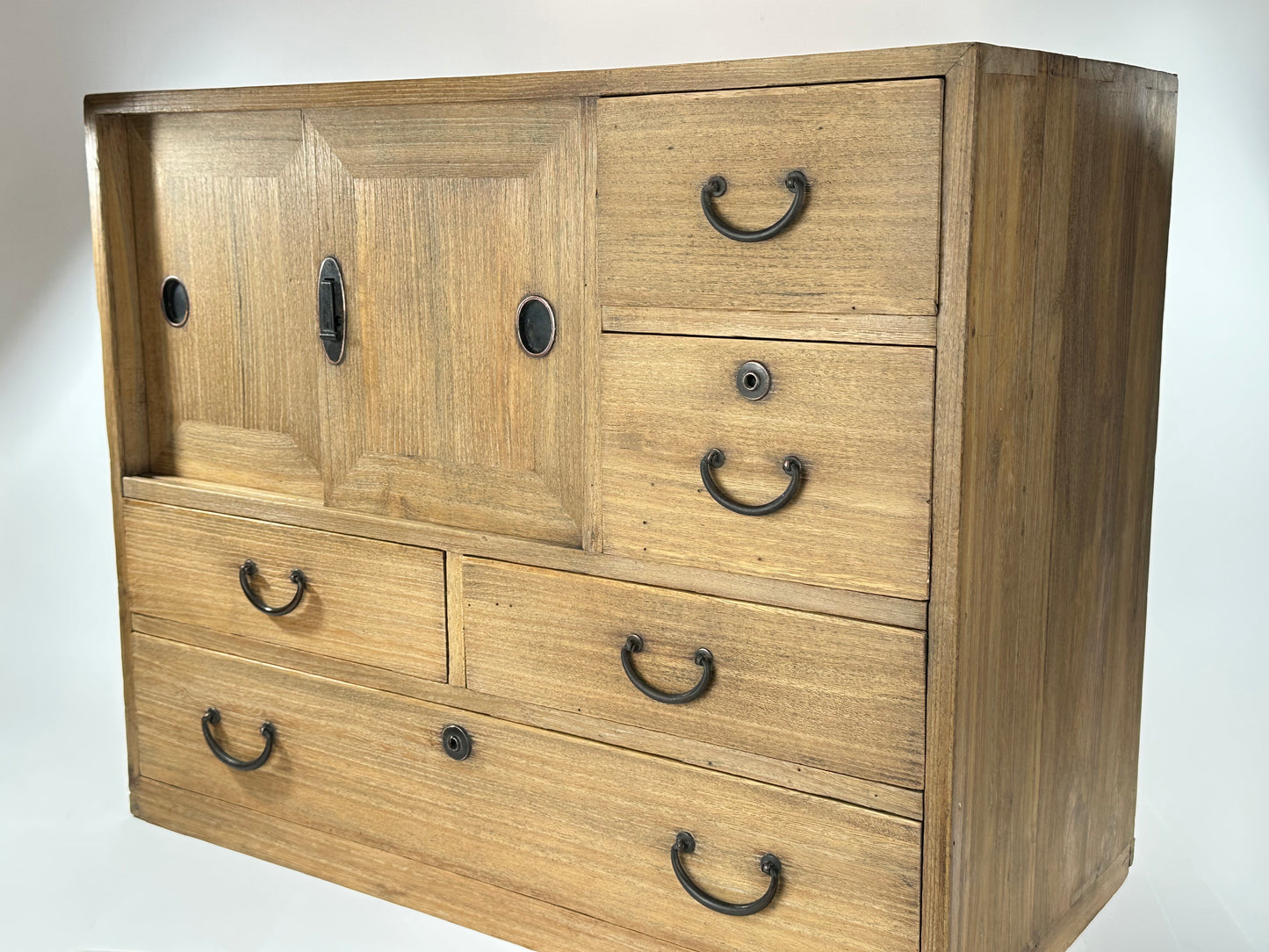 Antique Japanese Taisho Era 1920's Kiri Kodansu Personal Tansu 5 Drawer 23"W