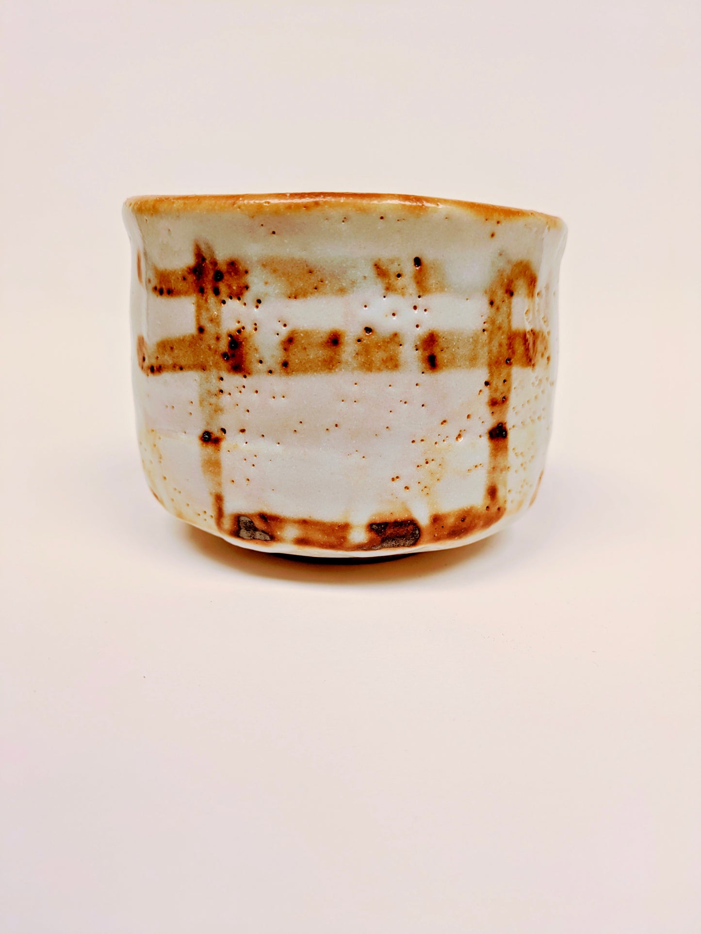 Vintage Japanese Chawan Kiri Wood Box Tea Ceremony Bowl Ceramic 4.5" Shino