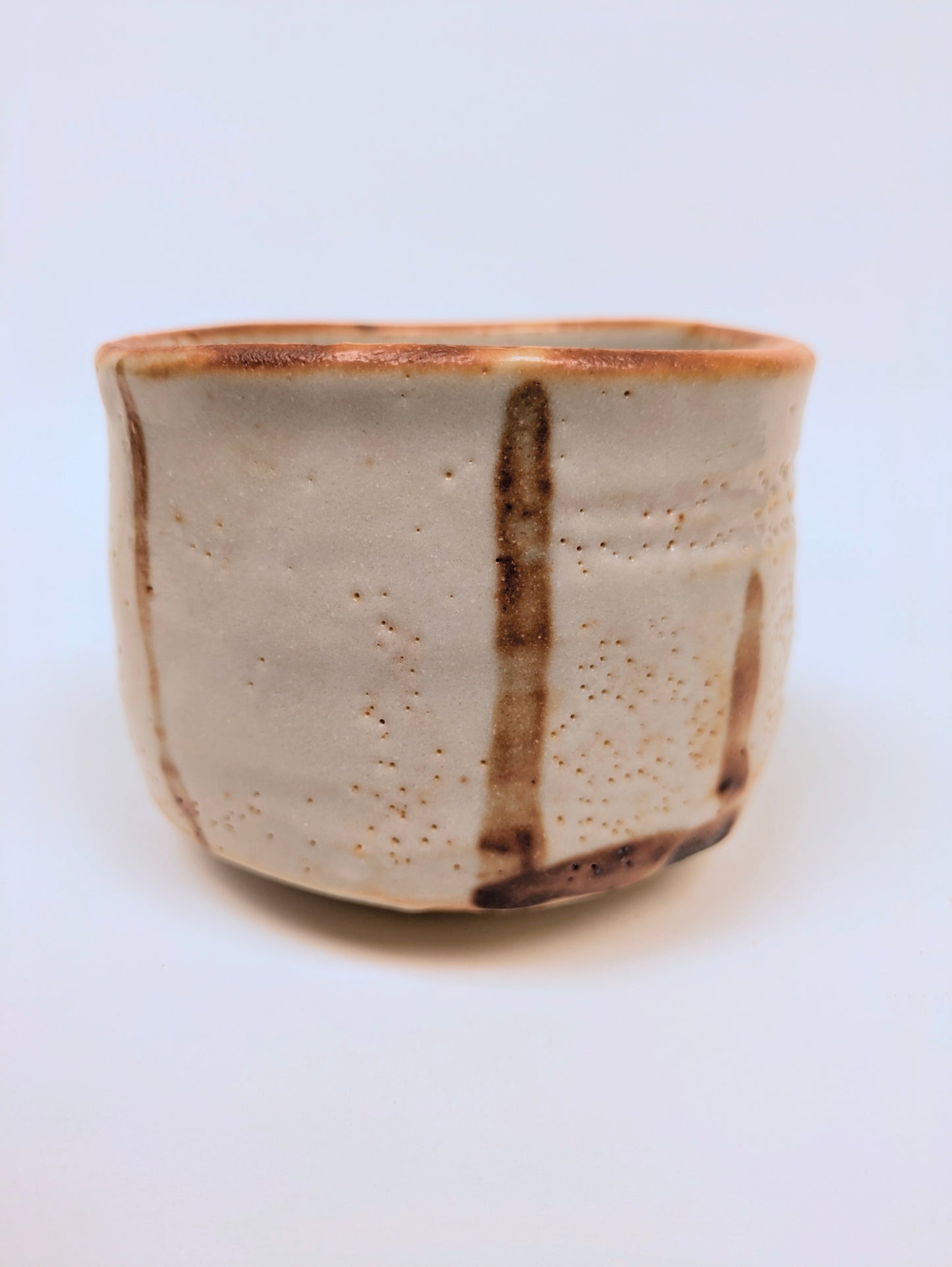 Vintage Japanese Chawan Kiri Wood Box Tea Ceremony Bowl Ceramic 4.5" Shino