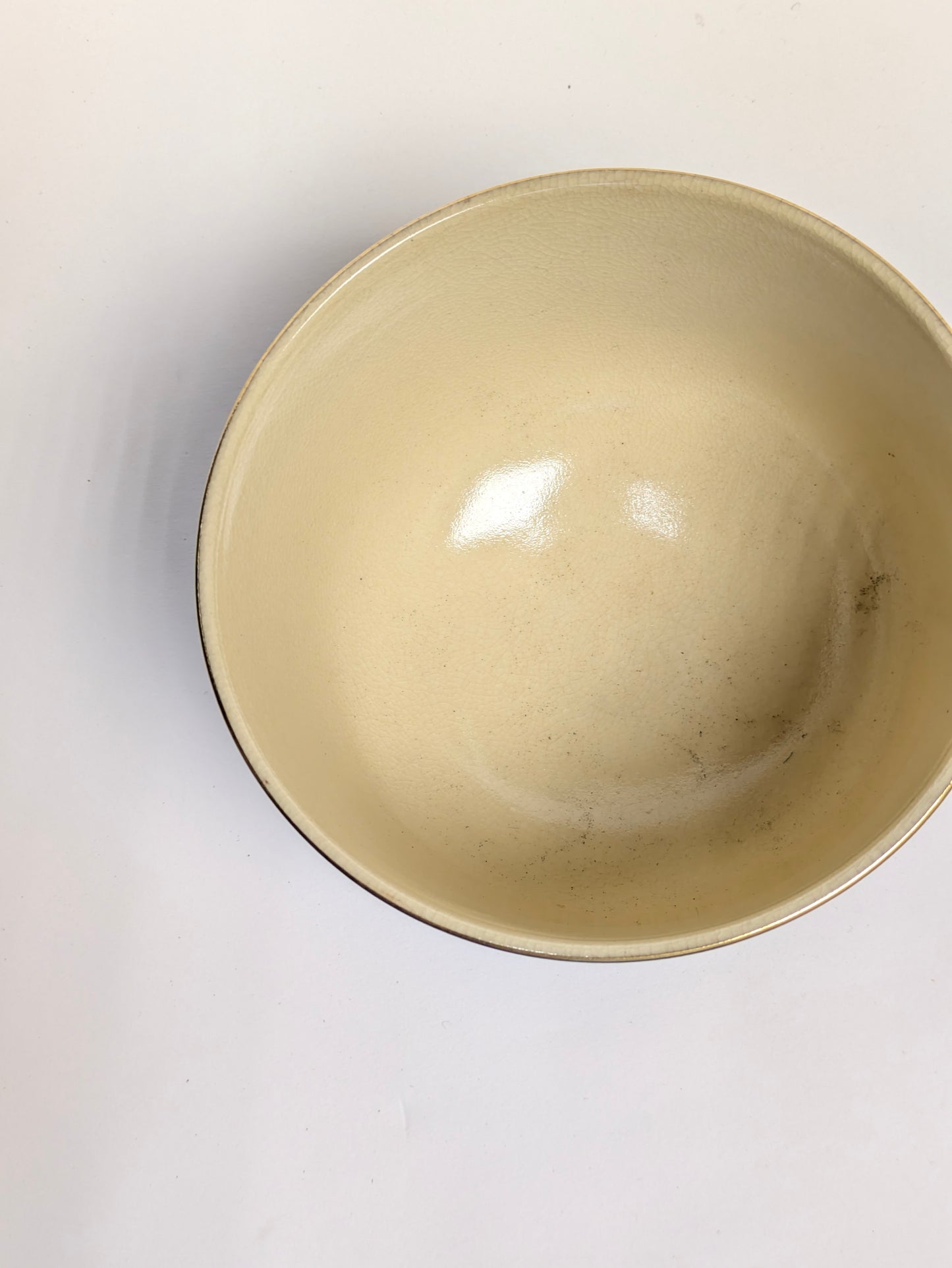 Vintage Japanese Chawan Tea Ceremony Bowl Ceramic 4.75 " Iroe w/ Kiri Wood Box