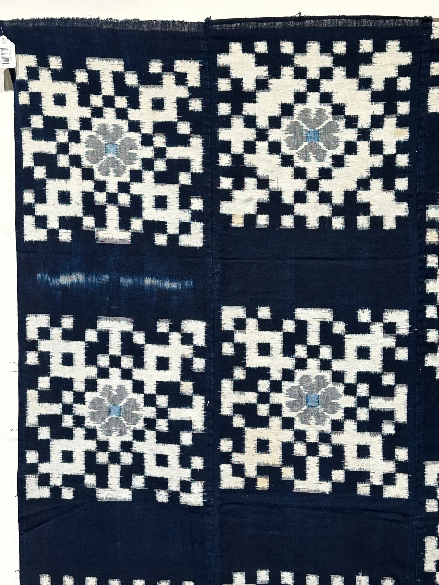 Antique Japanese 19th Century Textile - Kasuri Indigo Ikat 49"x60" #87