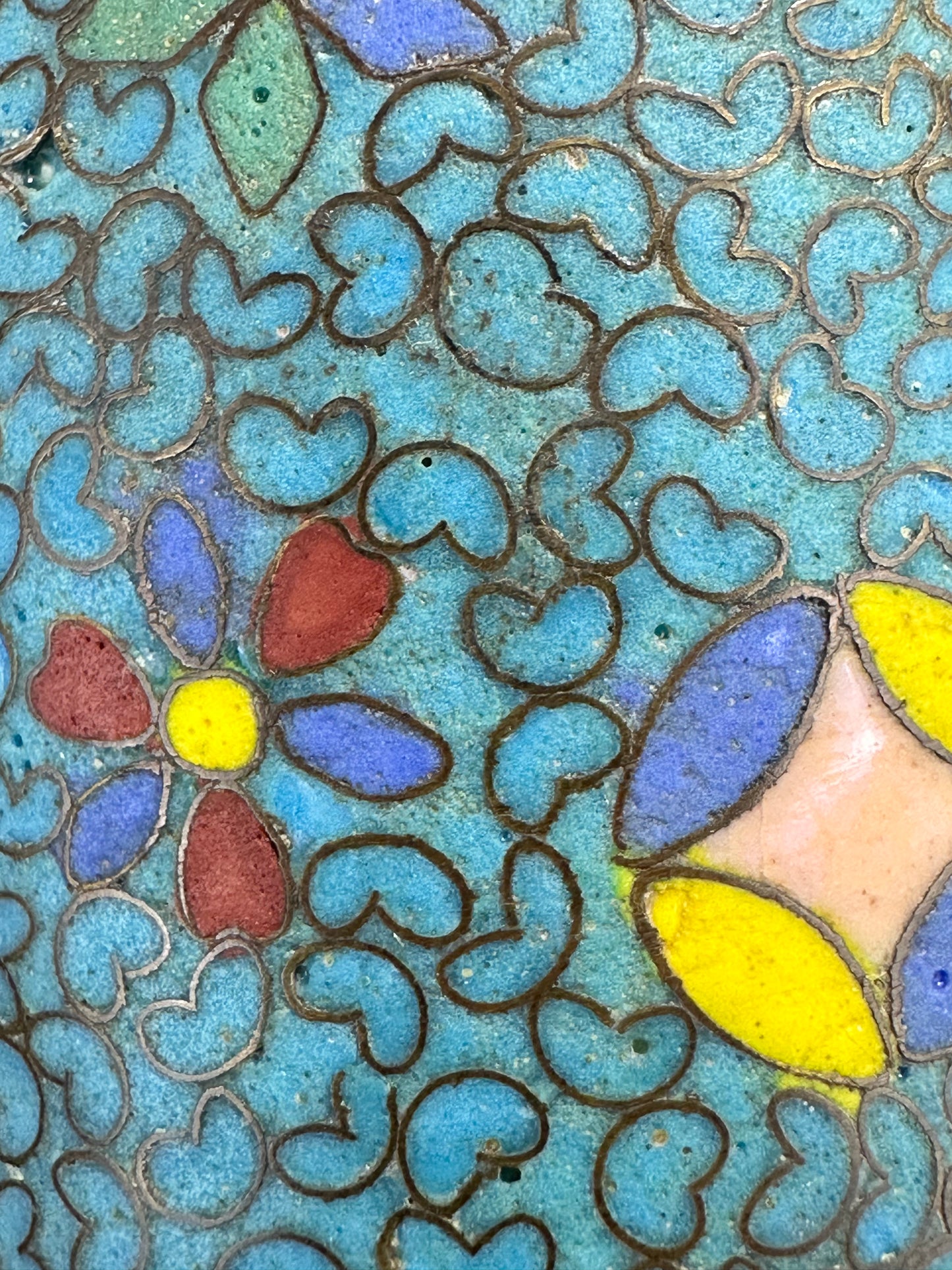 Antique Japanese Kinkozan Style Cloisonné Brush Pots Pair 5.25"H