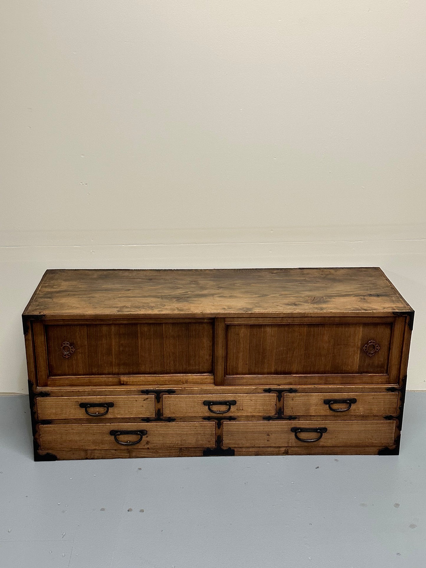 Antique Japanese Tansu Chest Meiji Era c1920's Ishodansu Kiri 45"