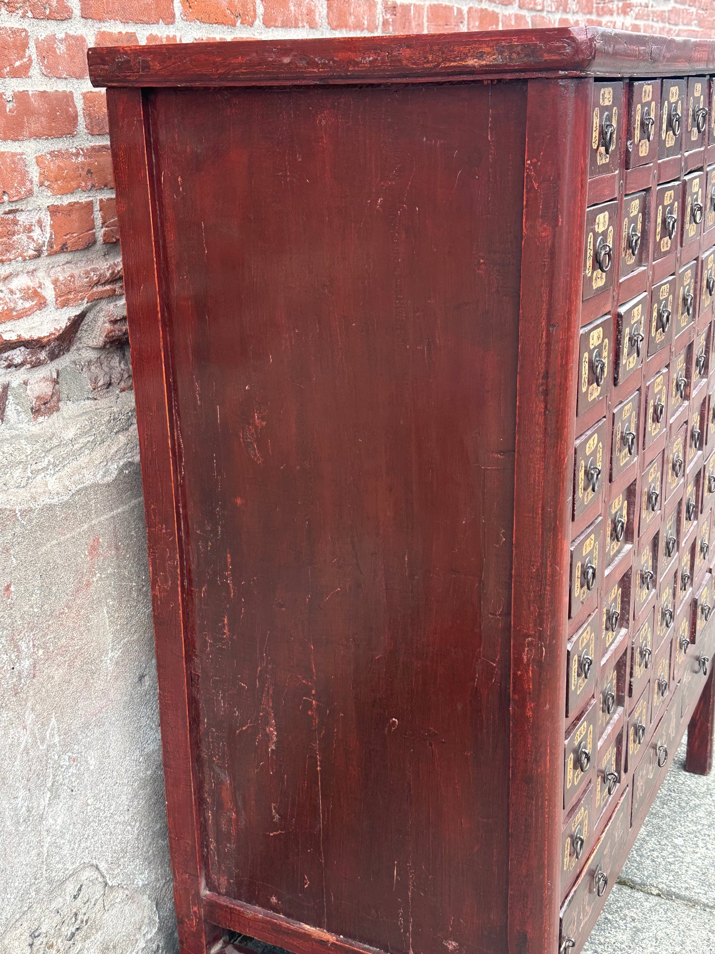 Antique Chinese Qing Dynasty 59-Drawer Apothecary Chest Herb Cabinet 58"H