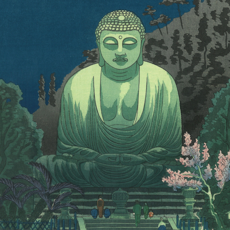Giclée Repro of Great Buddha of Kamakura Okuyama Gihachirō 1943 Woodblock Print