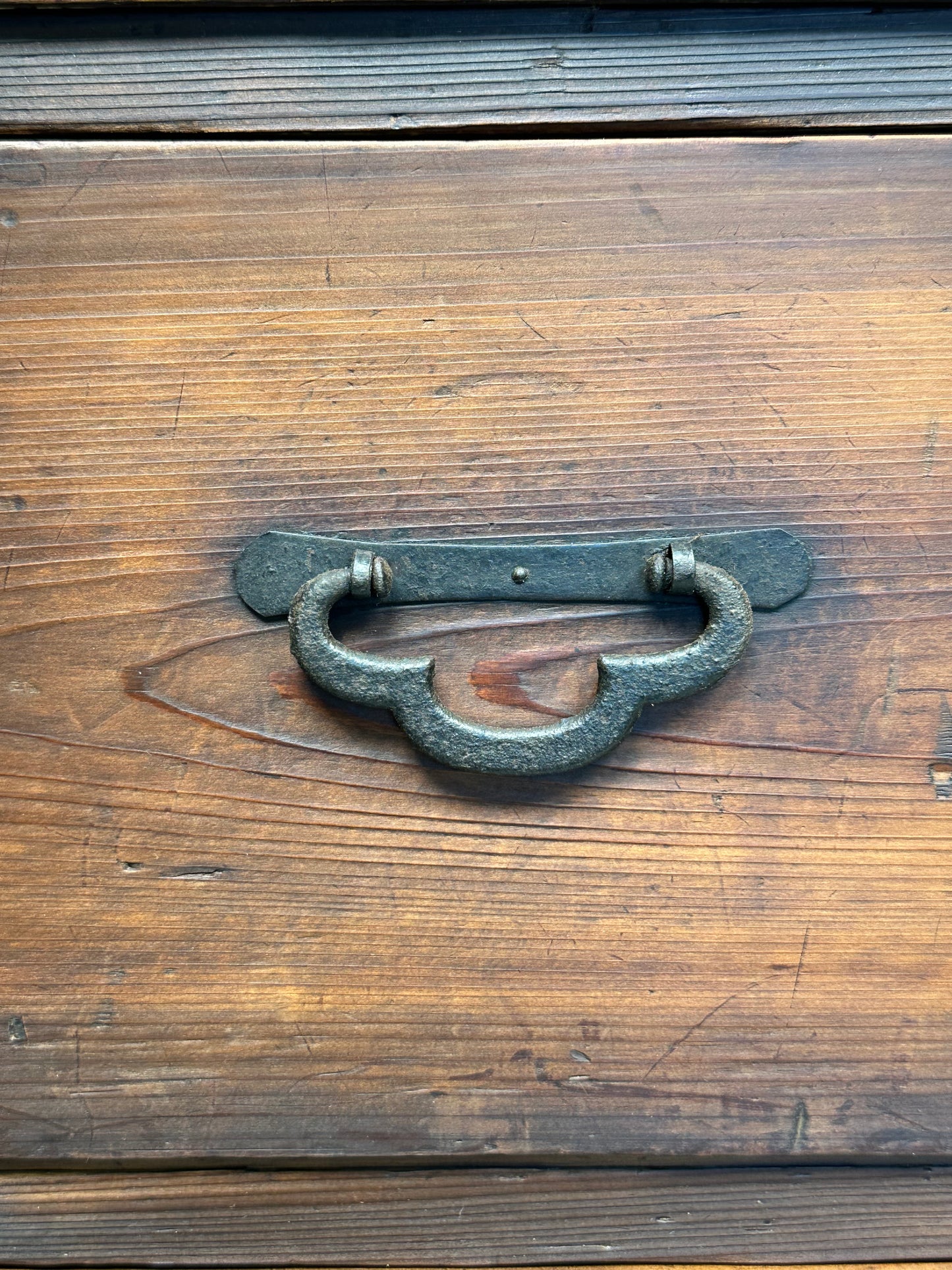Antique Japanese Meiji Era c1870's Sugi Wood Kimono Tansu Mokko Iron Hardware