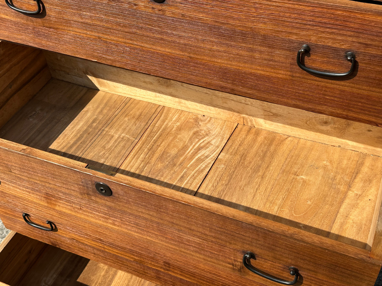 Antique Japanese Ishodansu Clothing Chest Tansu Taisho c1920’s 56”H Kiri Wood