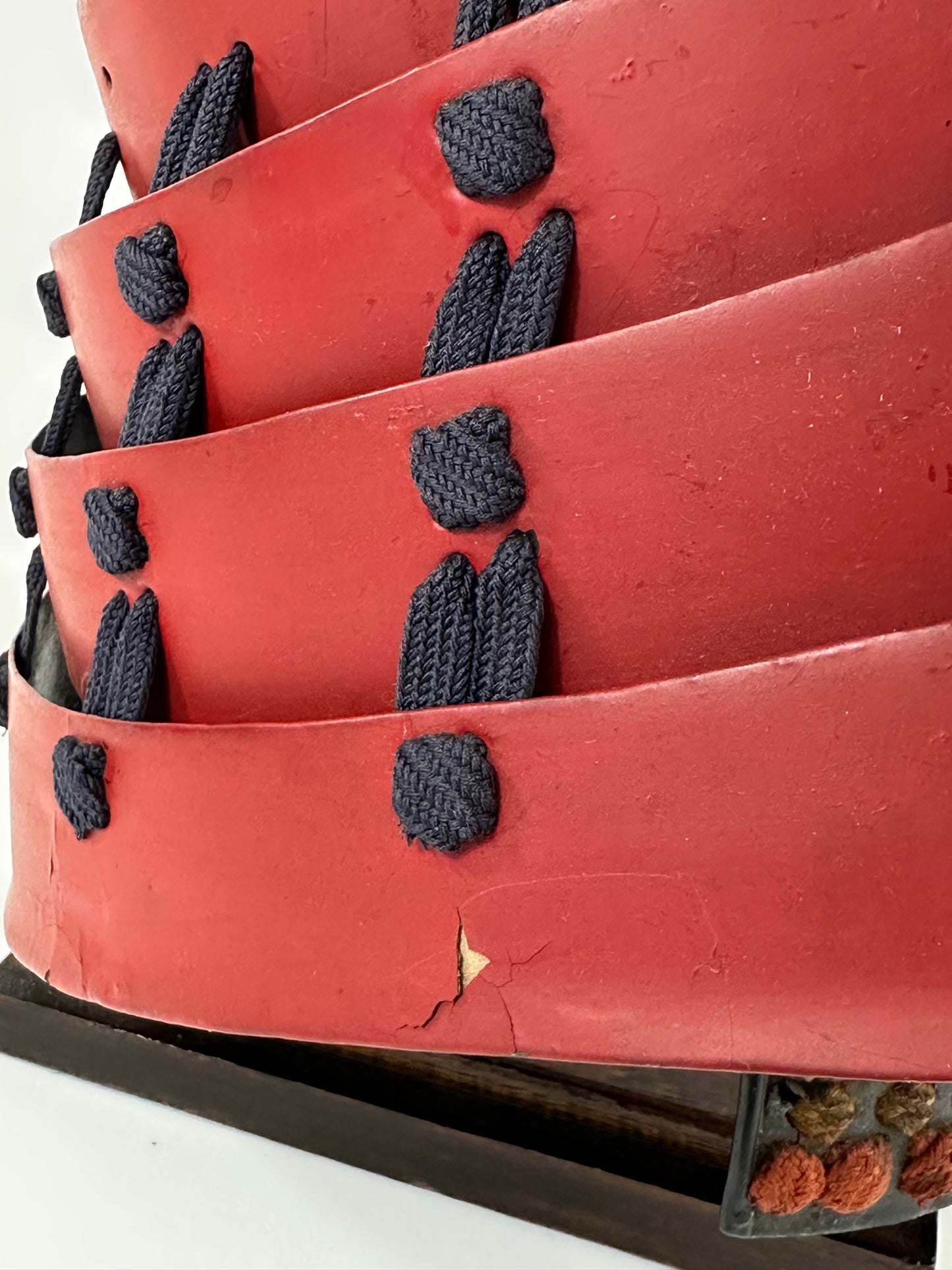 Japanese Edo Period Momonari Kabuto Samurai Helmet Red Lacquer w/ Crescent Moon Maedate LS#157