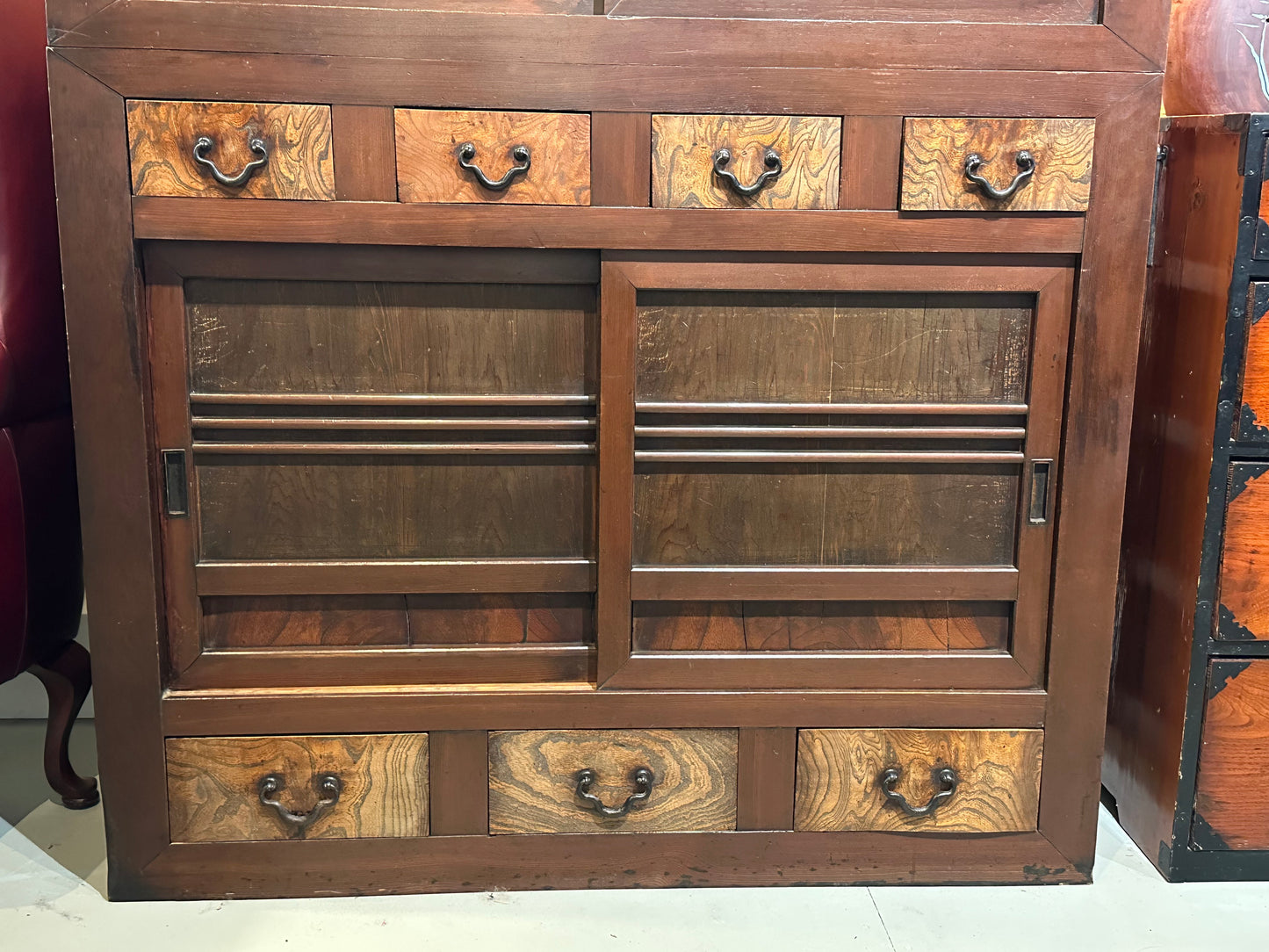 LS#128 Antique Japanese Meiji Era Chobadansu Document Chest 68”H