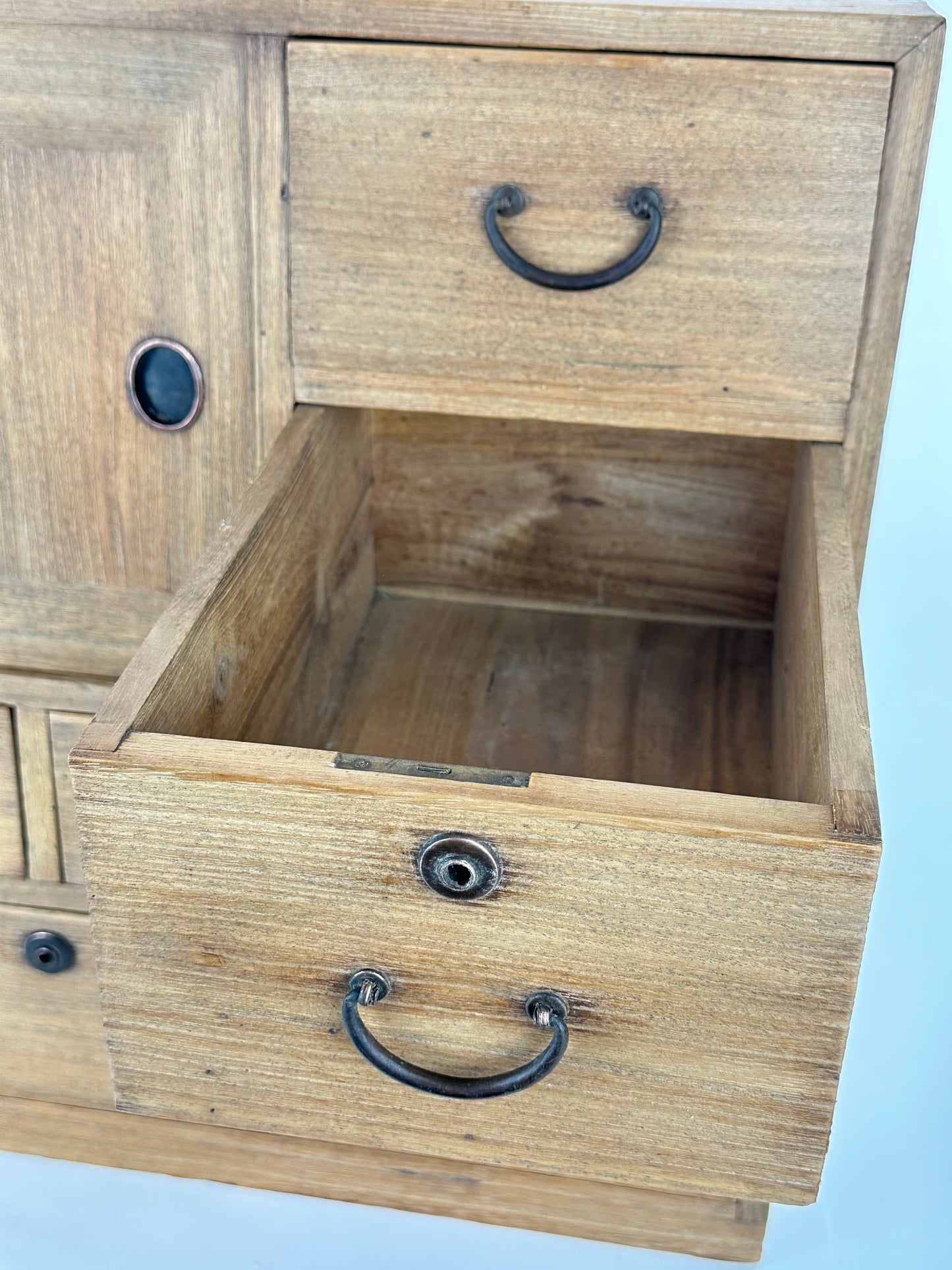 Antique Japanese Taisho Era 1920's Kiri Kodansu Personal Tansu 5 Drawer 23"W