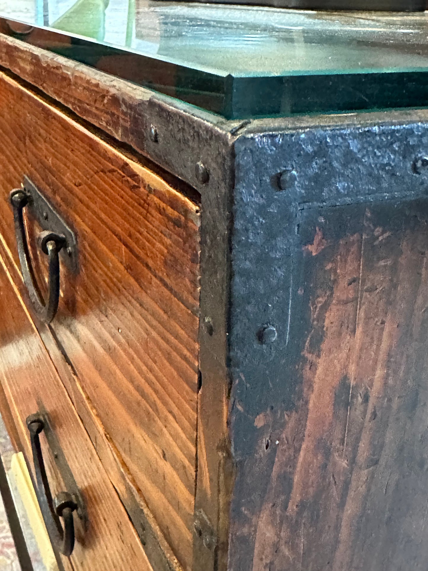 Edo Period early 1800's Katanadansu Sword Chest on Iron Stand 46.5" LS#146