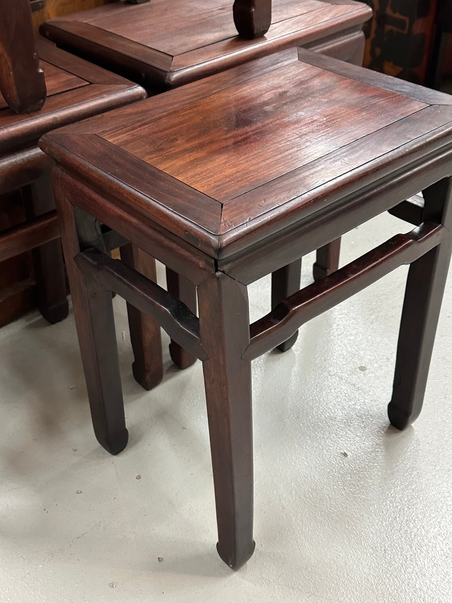 Antique Chinese Qing Dynasty Hongmu Hardwood Single Stool Available 20"H