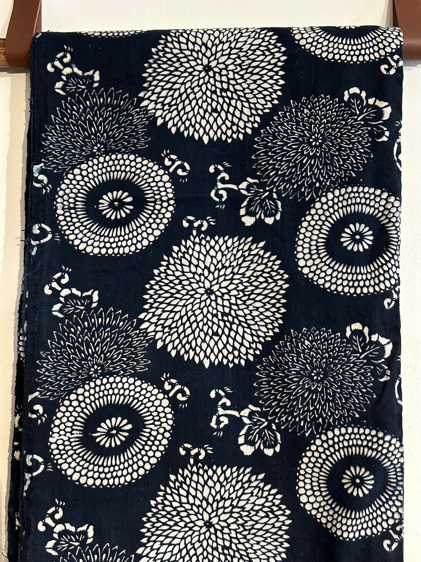 Antique Japanese 19th Century Textile - Katazome Indigo 26"x62" #86