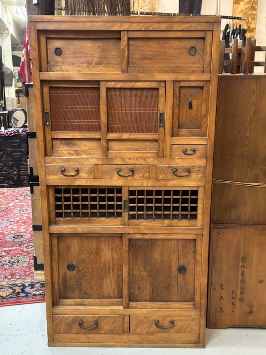 Antique Japanese Mizuya Tansu Kitchen Cabinet Taishō Period 61.5"H