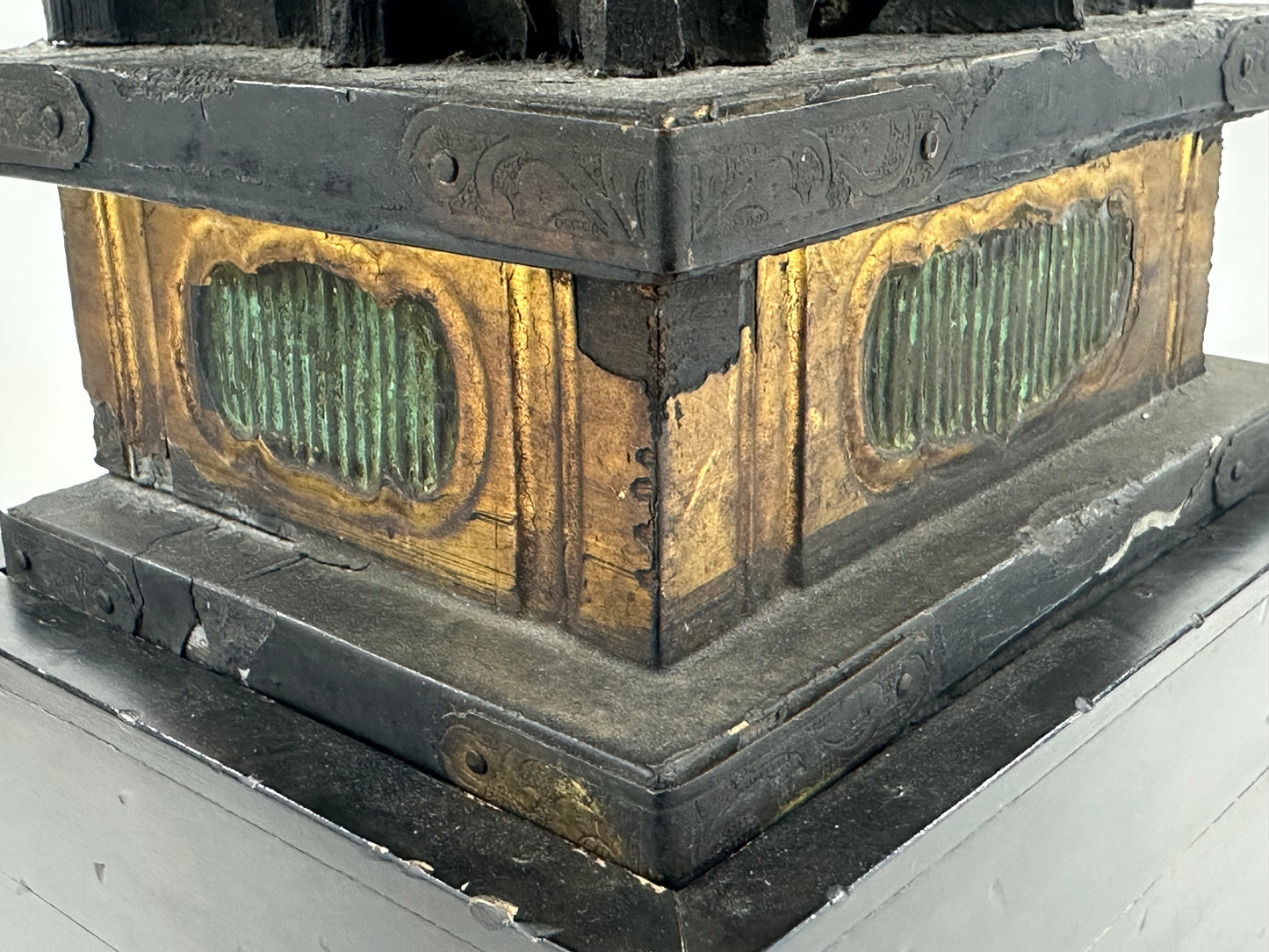 Antique Japanese Wooden Statue of Bishamonten Guardian Edo Period 17th-19th C. 22" Tall LS#047