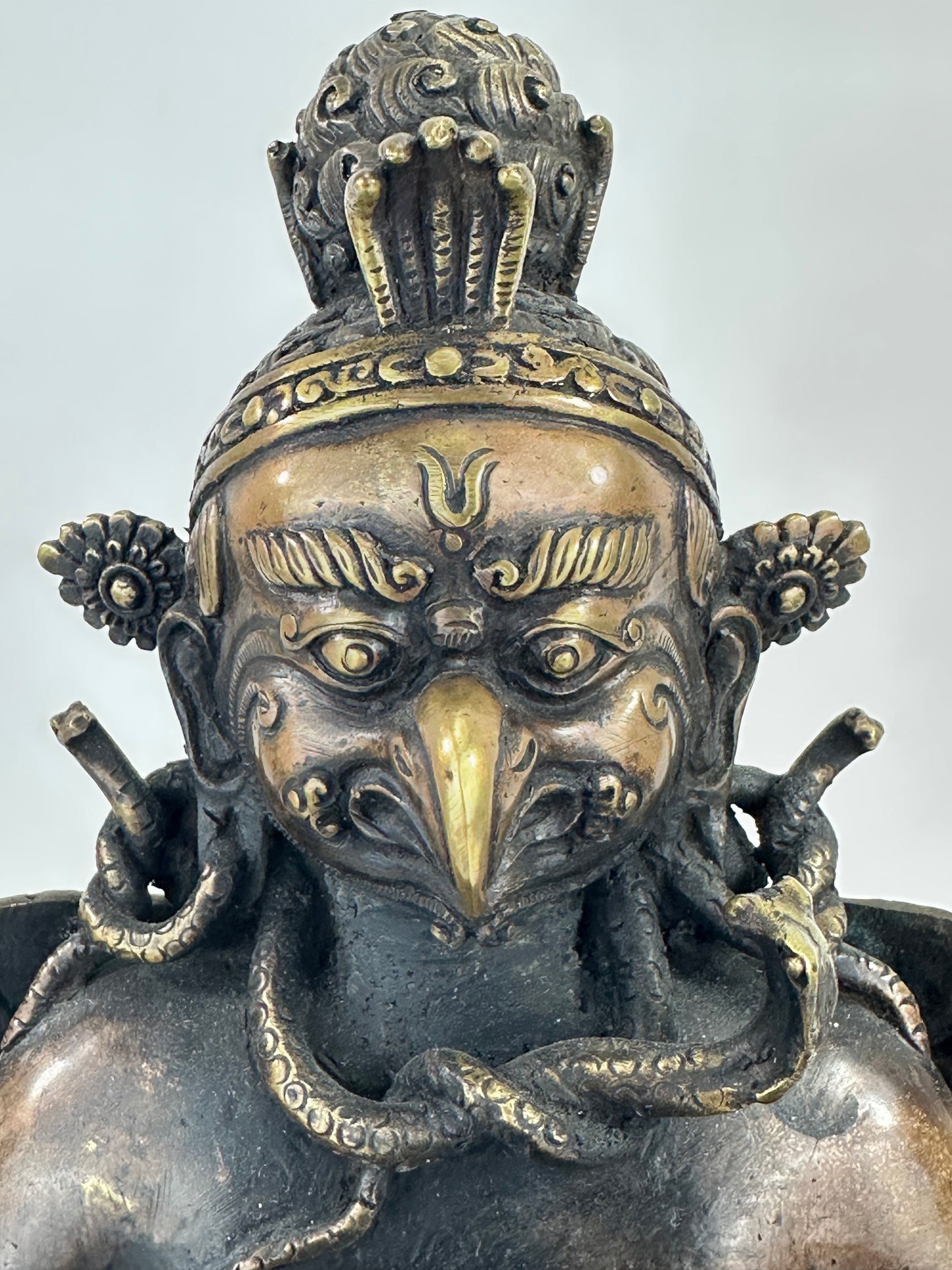 Vintage Nepalese Bronze Garuda Figure Buddhist Guardian Deity 12.5" LS#097