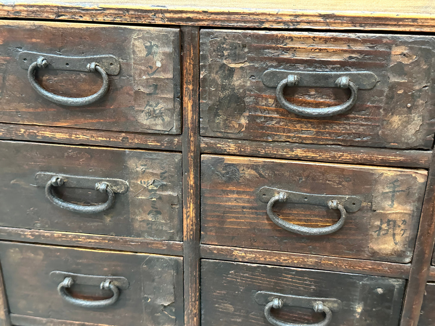 Rare Antique Japanese Kusuridansu Apothecary Tansu Edo Period c1820s 29"W