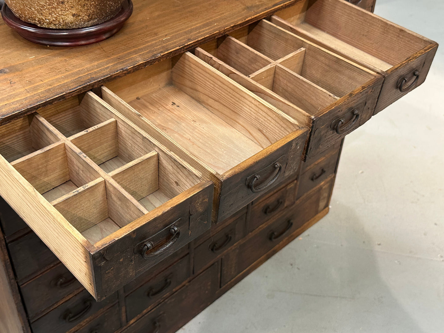 Rare Antique Japanese Kusuridansu Apothecary Tansu Edo Period c1820s 29"W