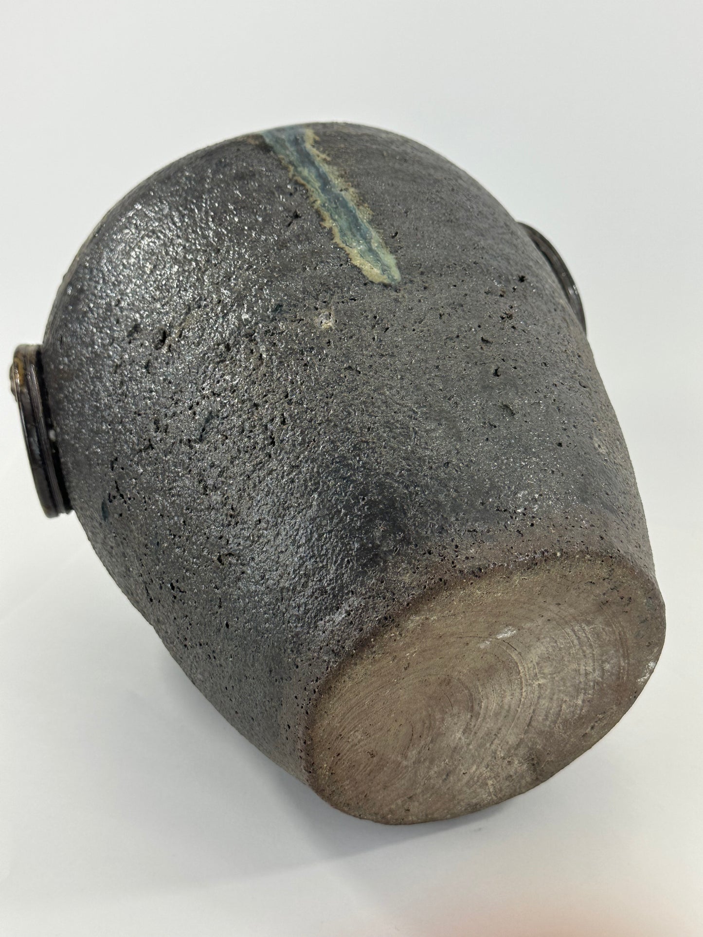 Vintage Japanese Stoneware Vase with Natural Ash Glaze Drips 10.5"H