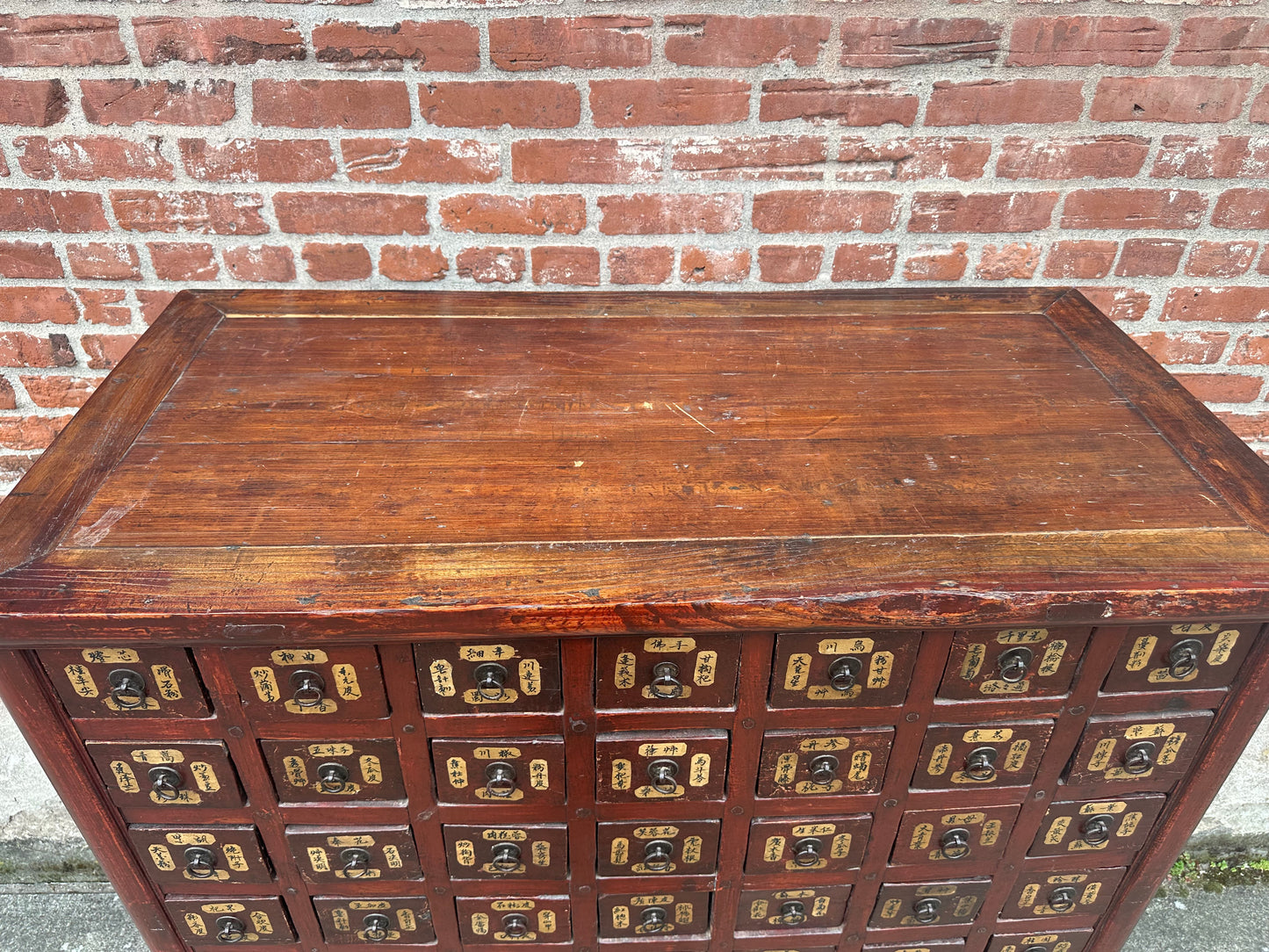 Antique Chinese Qing Dynasty 59-Drawer Apothecary Chest Herb Cabinet 58"H